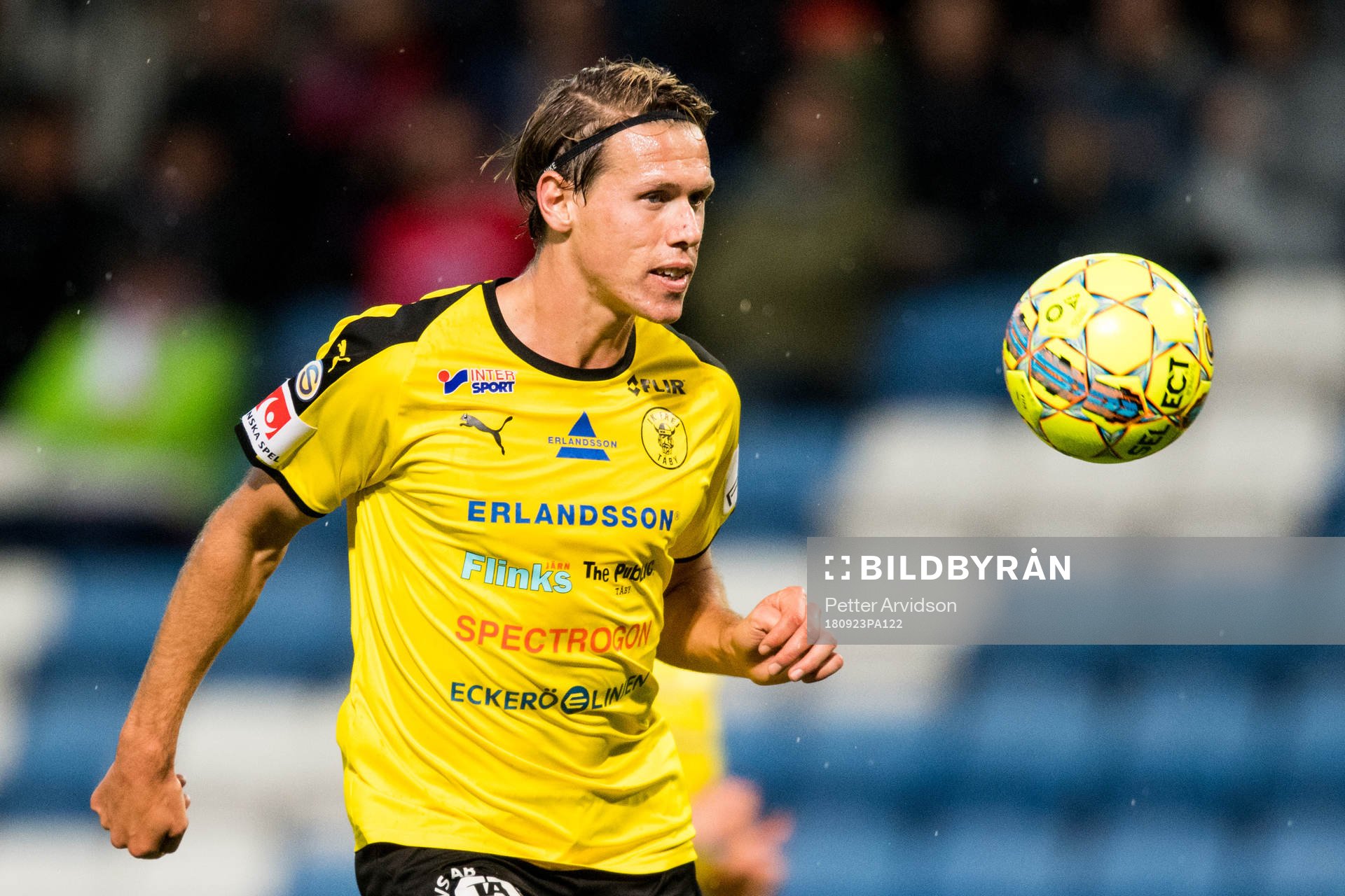 Frejs Philip Wiström under fotbollsmatchen i Superettan mellan Helsingborg och Frej den 23 september 2018 i Helsingborg.