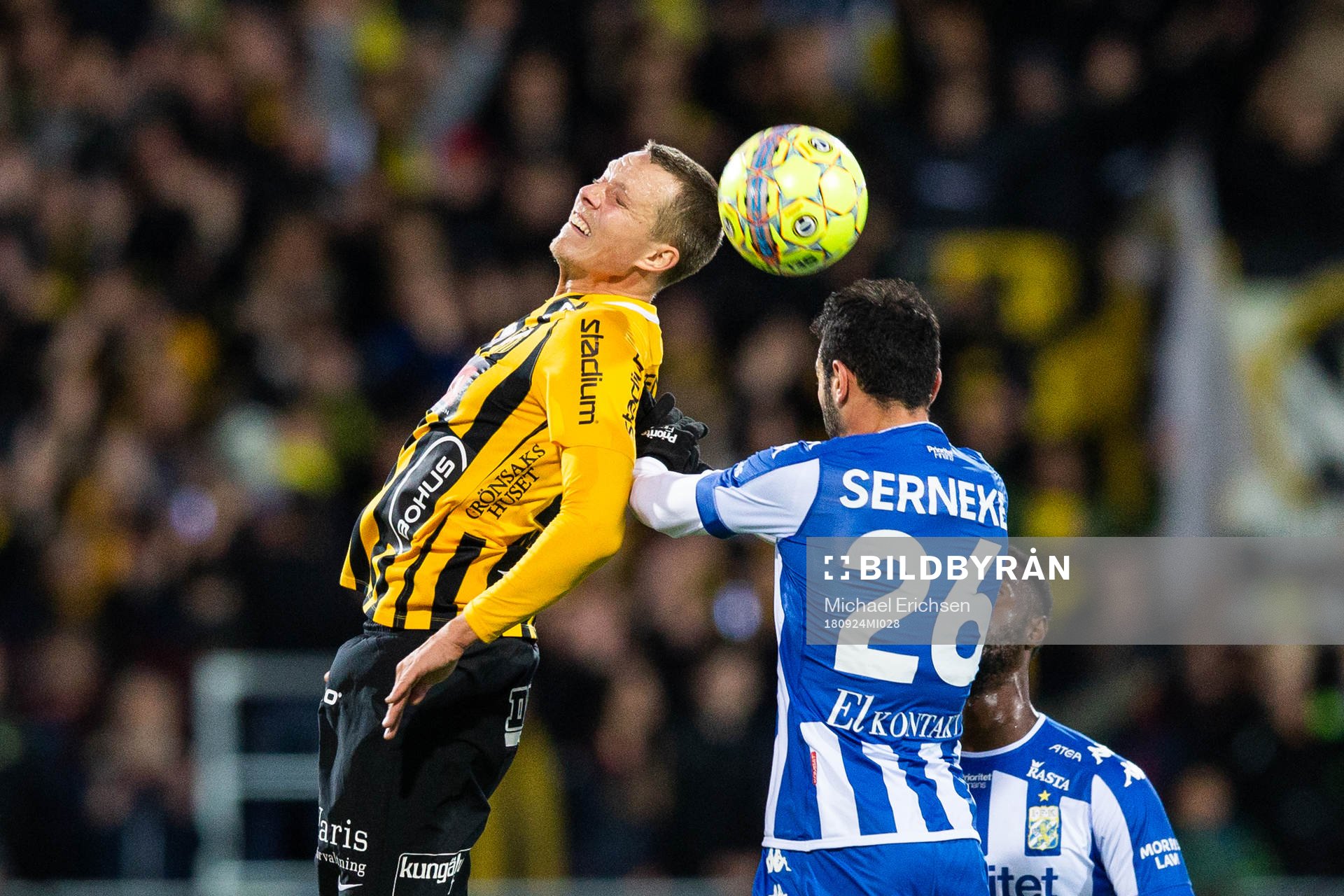 Häckens Viktor Lundberg och IFK Göteborgs André Calisir