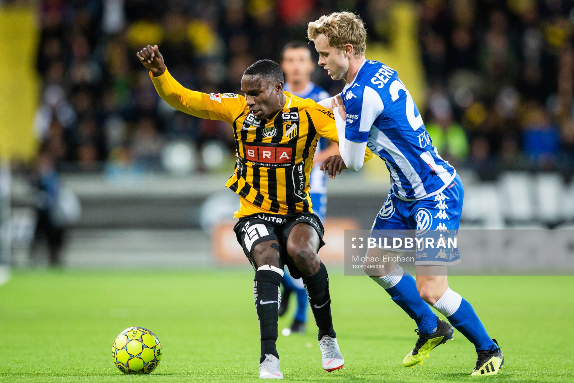 Häckens Elohor Ekpolo och IFK Göteborgs Victor Wernersson