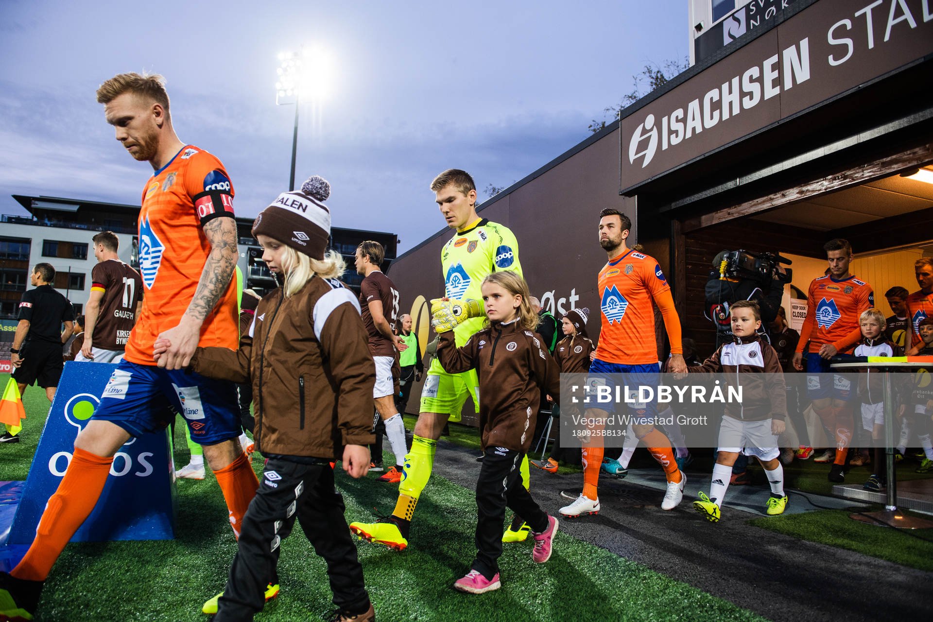 Fredrik Carlsen and goalkeeper Andreas Lie of Aalesund