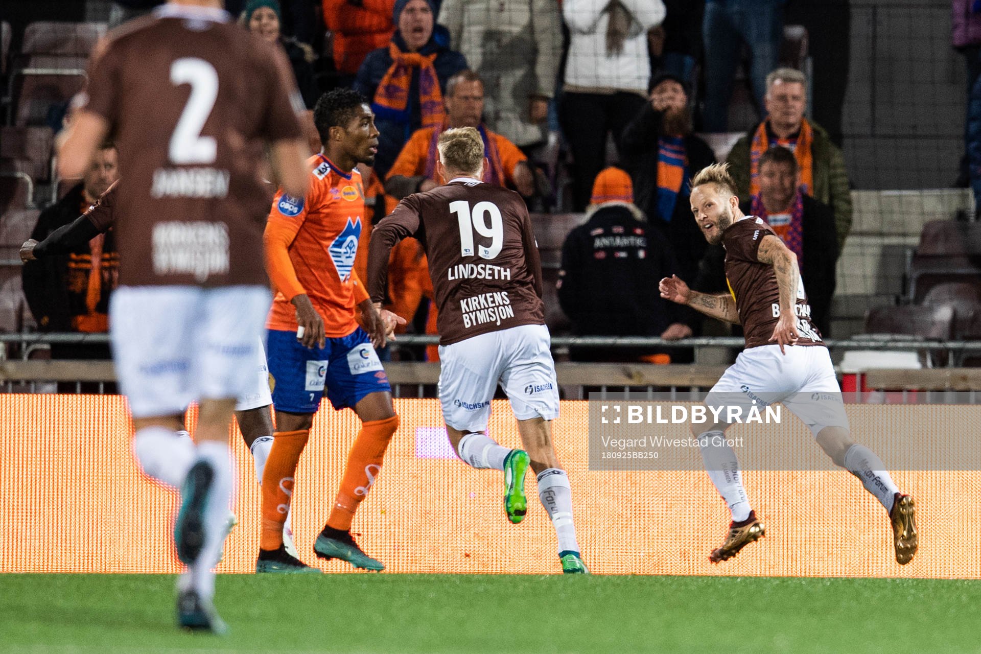 Tonny Brochmann of Mjøndalen celebrates