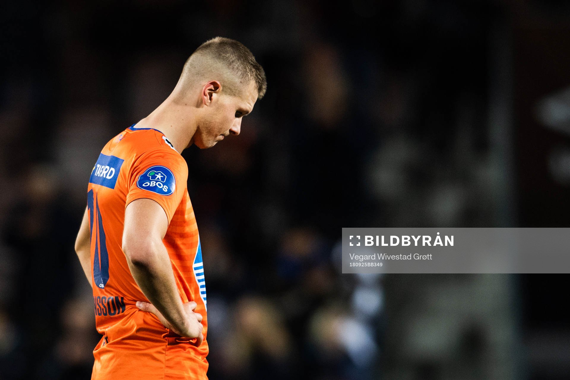 Hólmbert Fridjónsson of Aalesund looks dejected