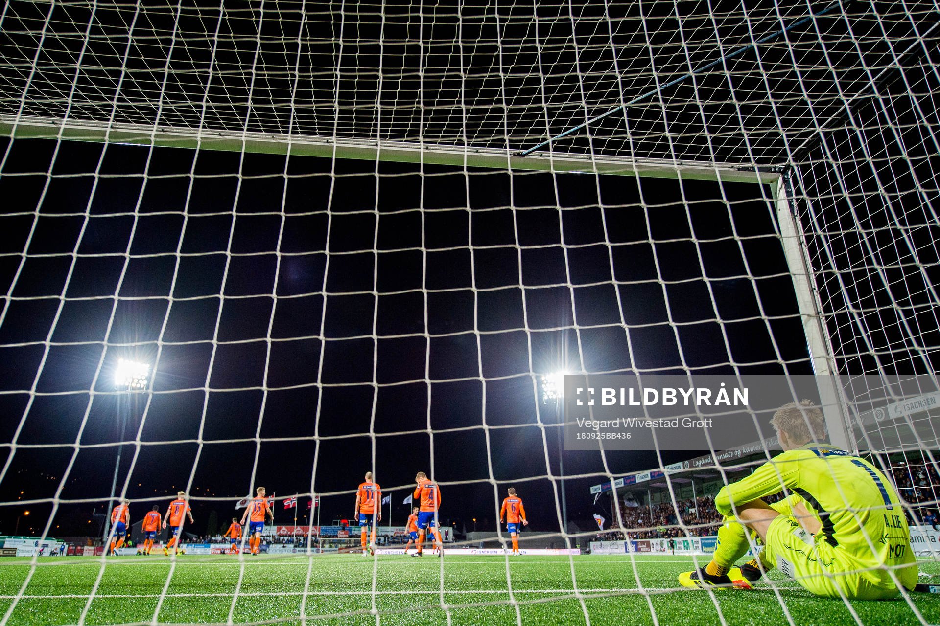 Goalkeeper Andreas Lie of Aalesund looks dejected