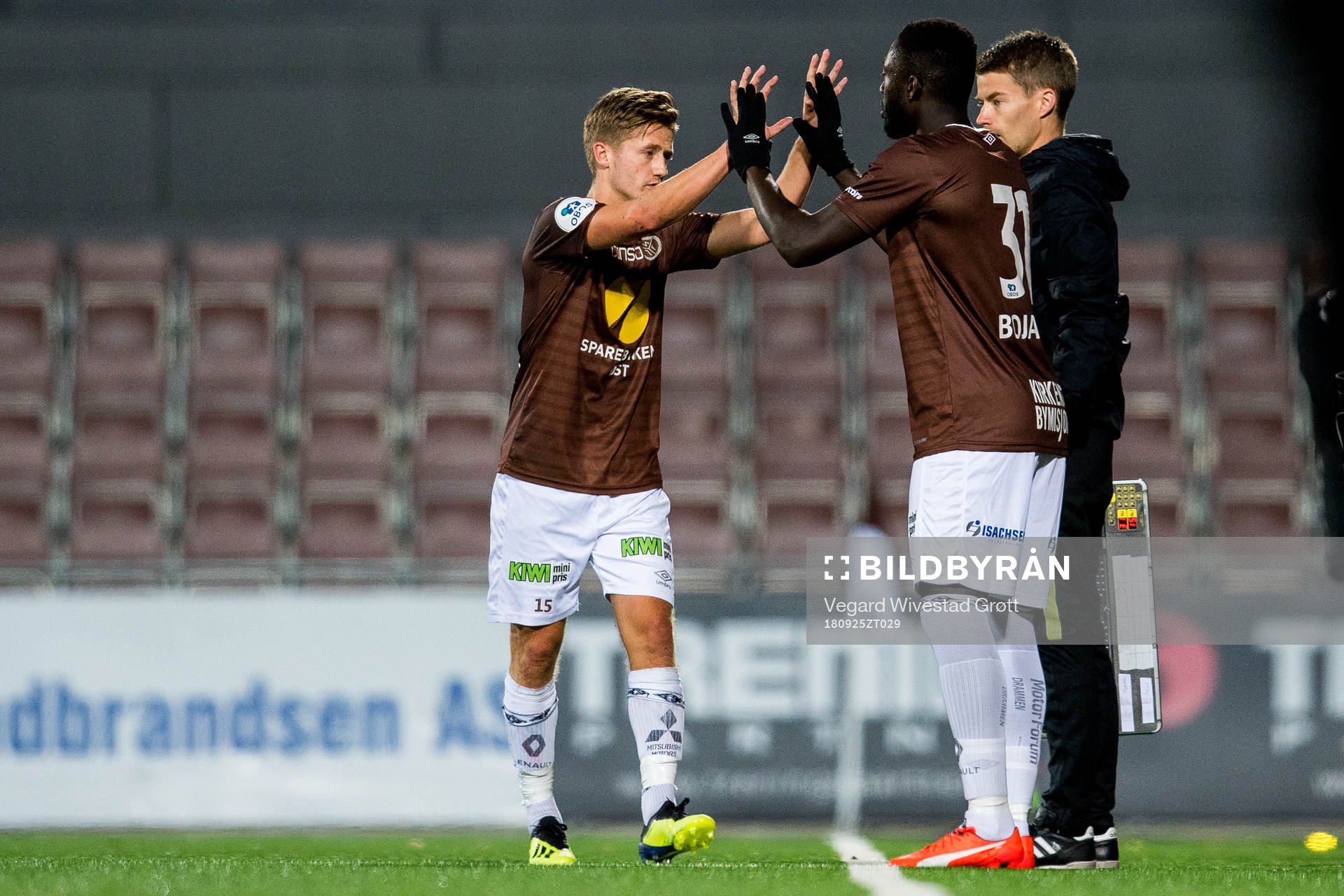Mathias Fredriksen of Mjøndalen is being substituted with