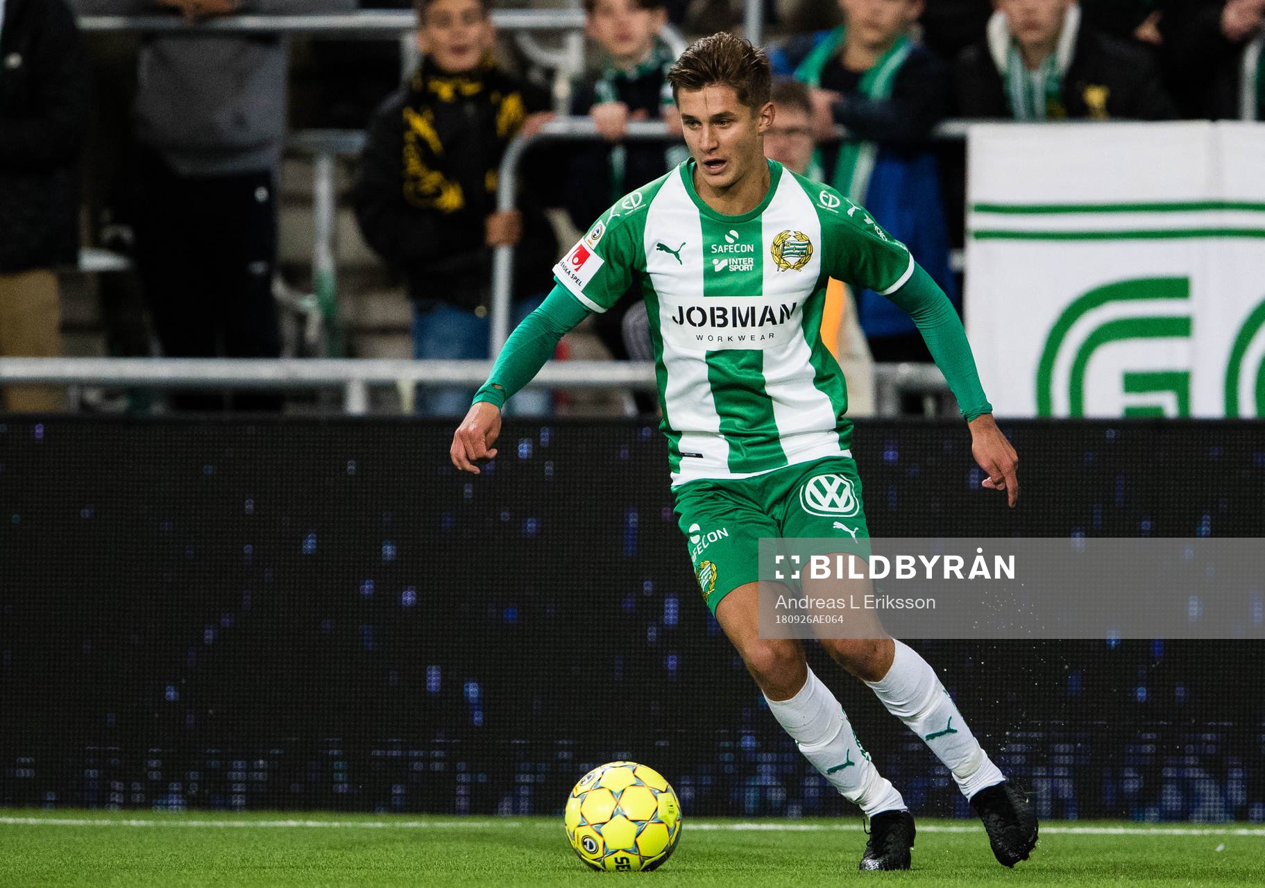 Hammarbys Leo Bengtsson under fotbollsmatchen i Allsvenskan mellan Hammarby och Elfsborg den 26 september 2018 i Stockholm. 