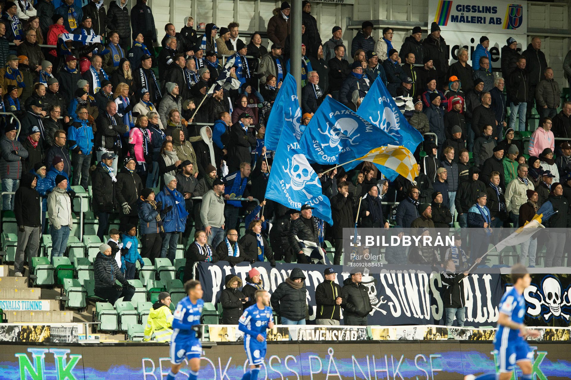 Sundsvallspubliken under fotbollsmatchen i Allsvenskan mellan GIF Sundsvall och Djurgården den 26 september 2018 i Sundsvall.