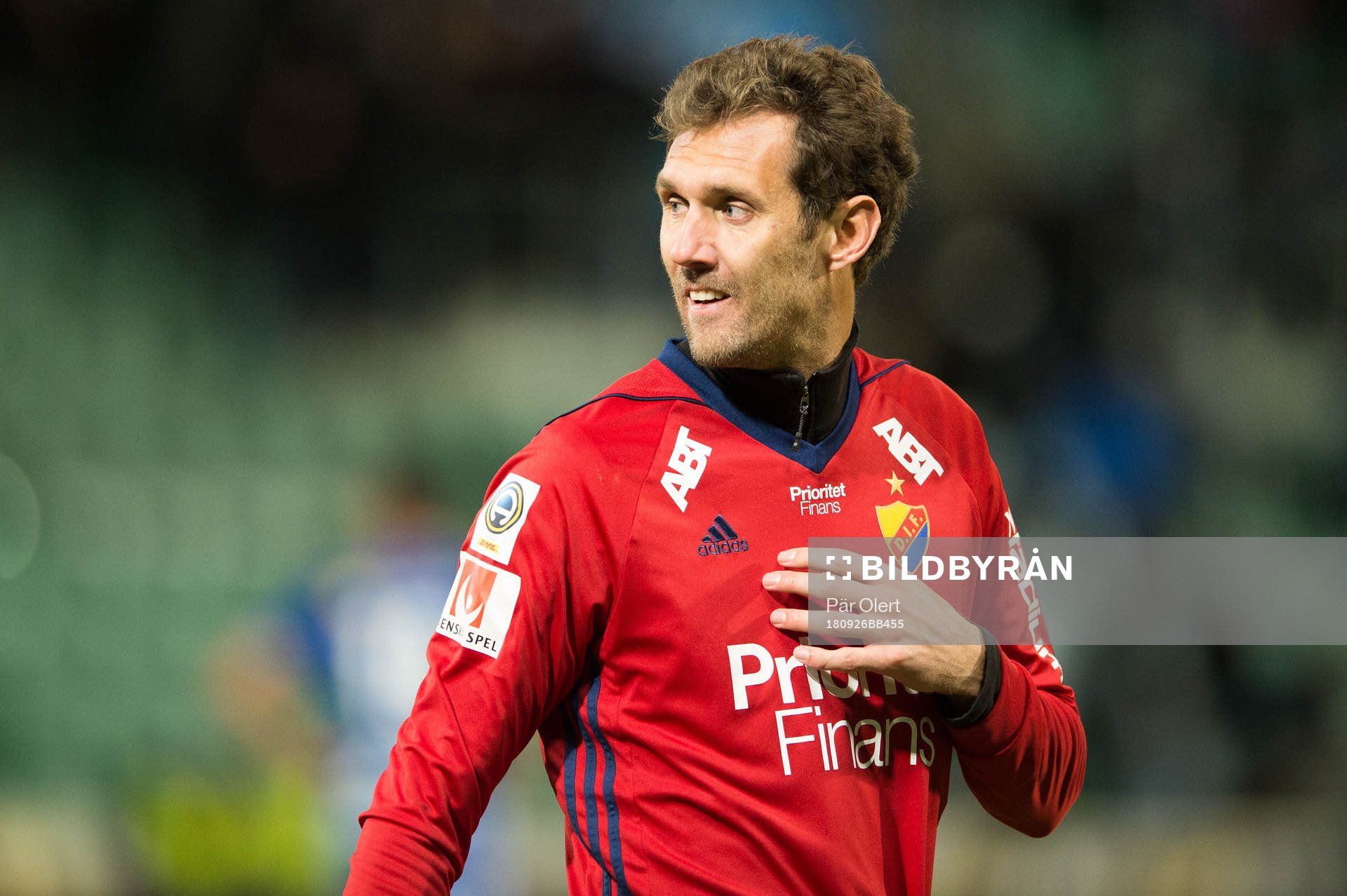 Djurgårdens målvakt Andreas Isaksson under fotbollsmatchen i Allsvenskan mellan GIF Sundsvall och Djurgården den 26 september 2018 i Sundsvall.