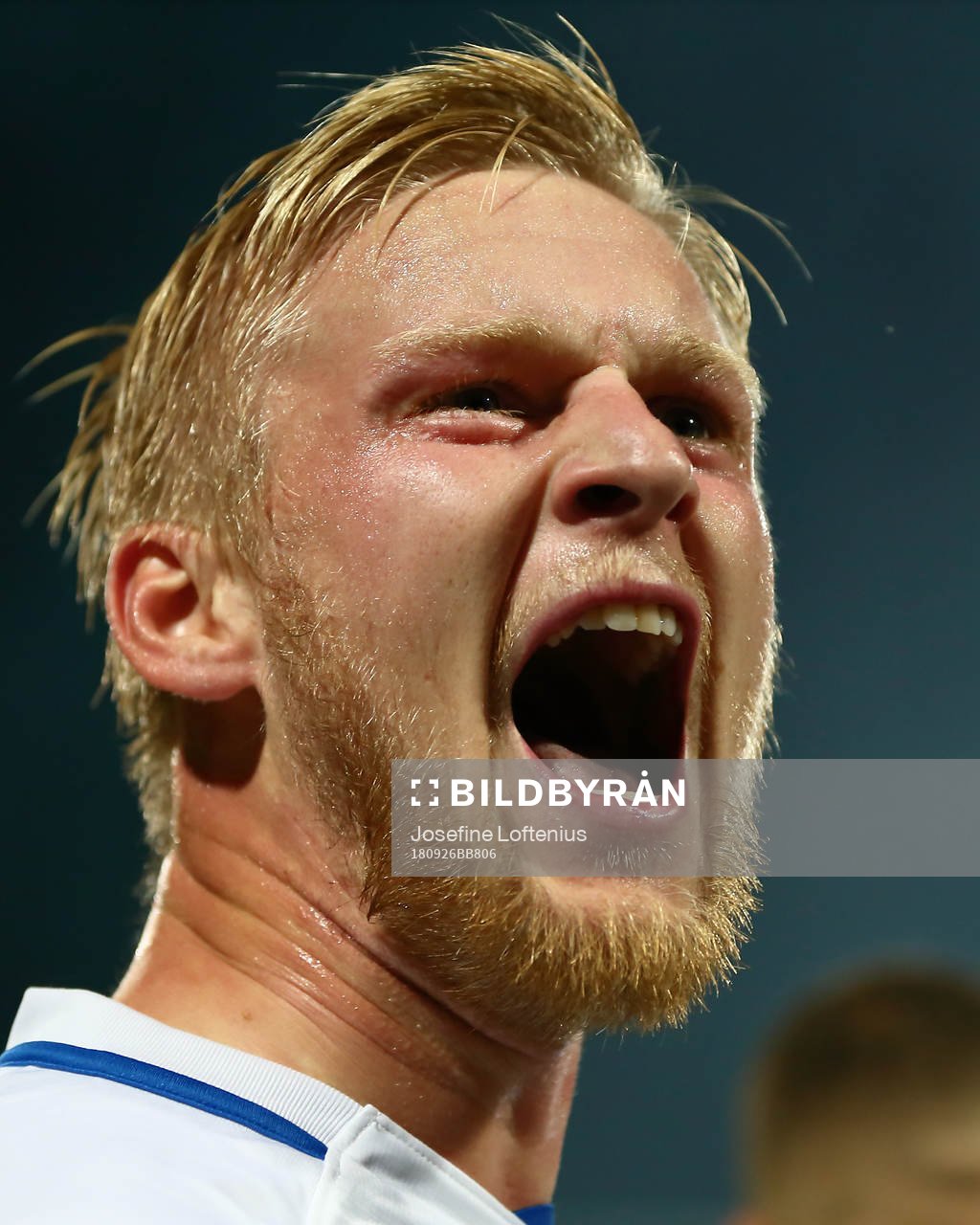 Norrköpings Kalle Holmberg jublar och vrålar