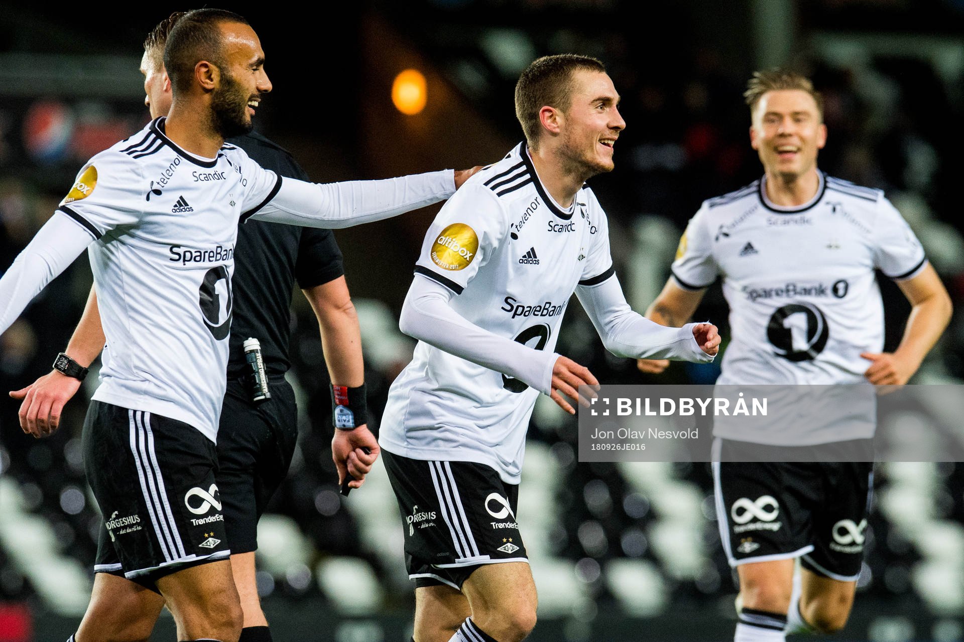 Djordje Denic of Rosenborg celebrates with teammates Issam
