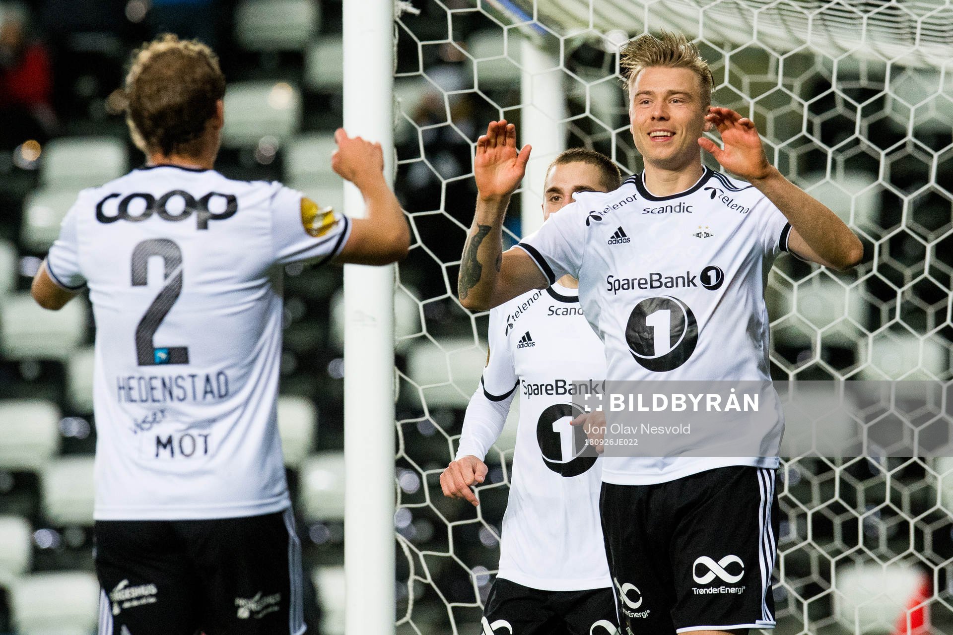 Alexander Søderlund of Rosenborg celebrates with teammate