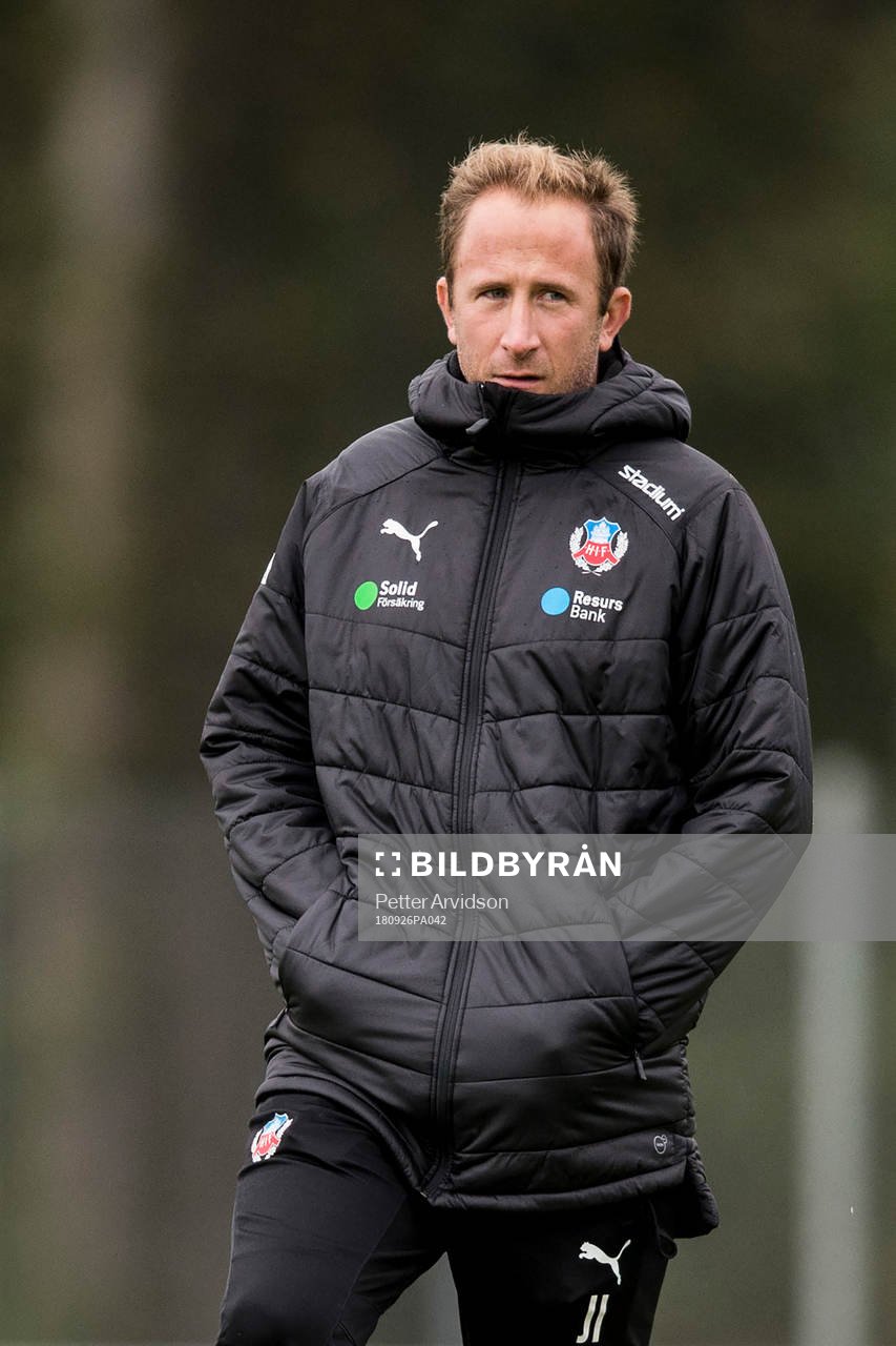 under en fotbollsträning med Helsingborg
