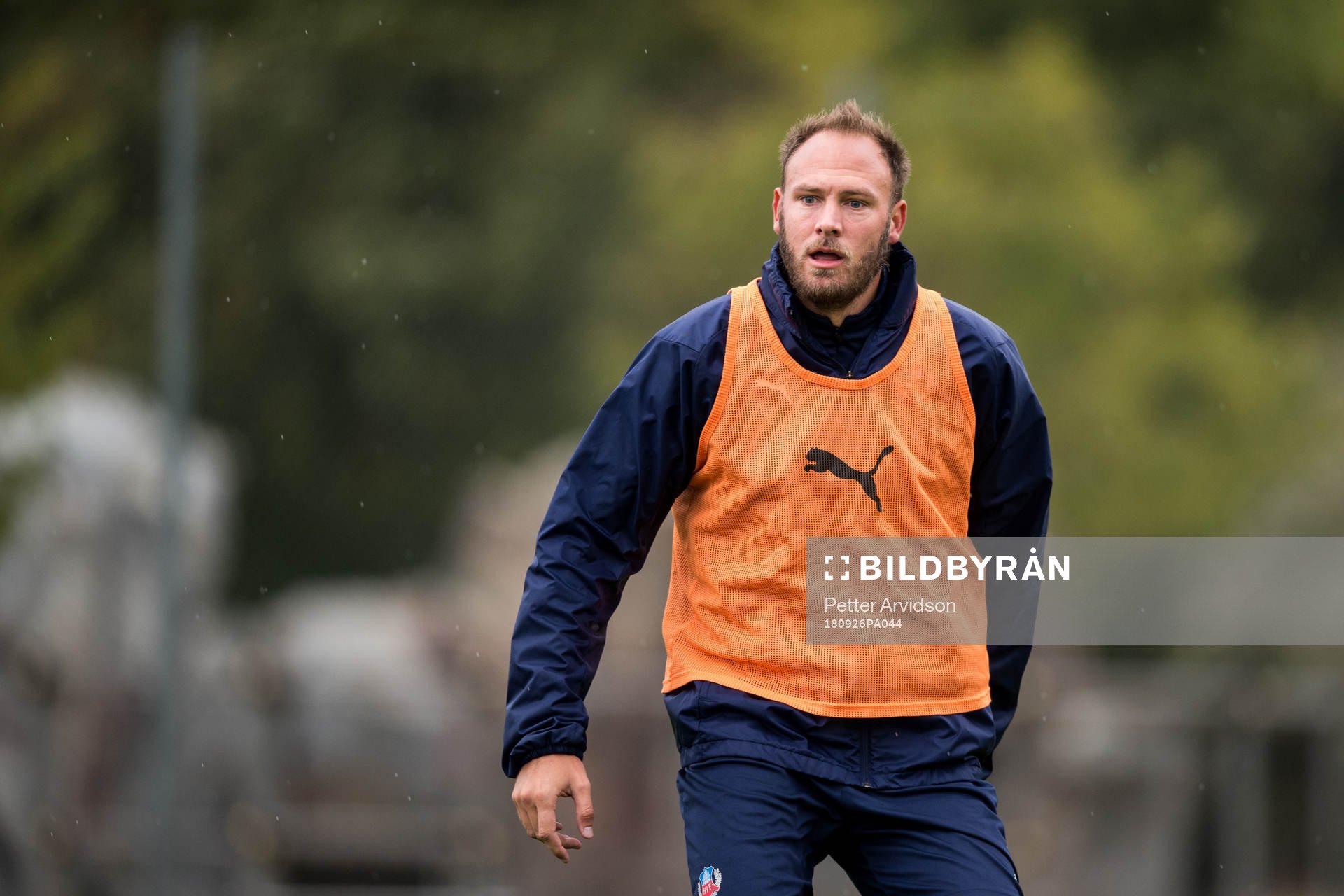 Andreas Granqvist under en fotbollsträning med Helsingborg den 26 september 2018 i Helsingborg.