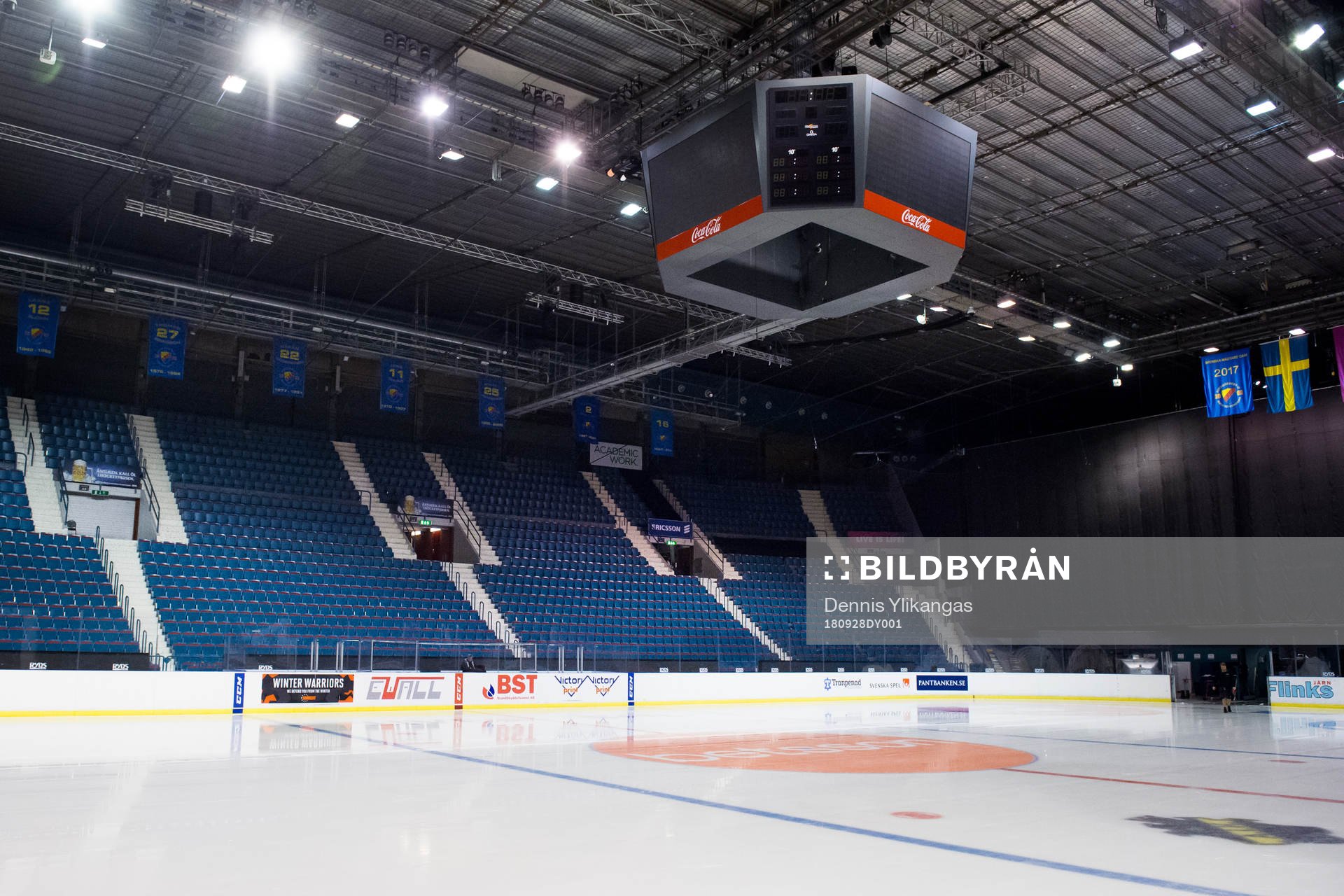Interiör av Hovet innan ishockeymatchen i SDHL mellan