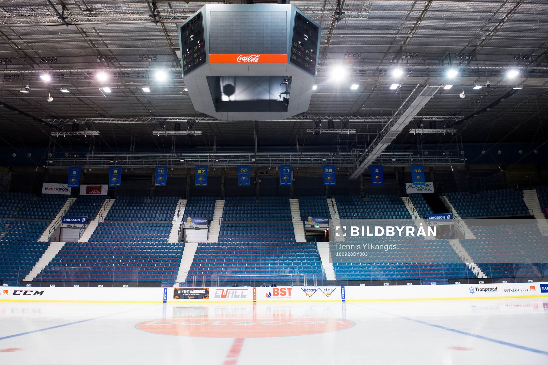 Interiör av Hovet innan ishockeymatchen i SDHL mellan
