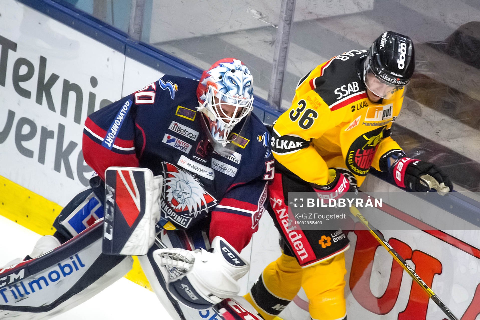 Linköpings målvakt Jonas Gustavsson och Luleås Emil