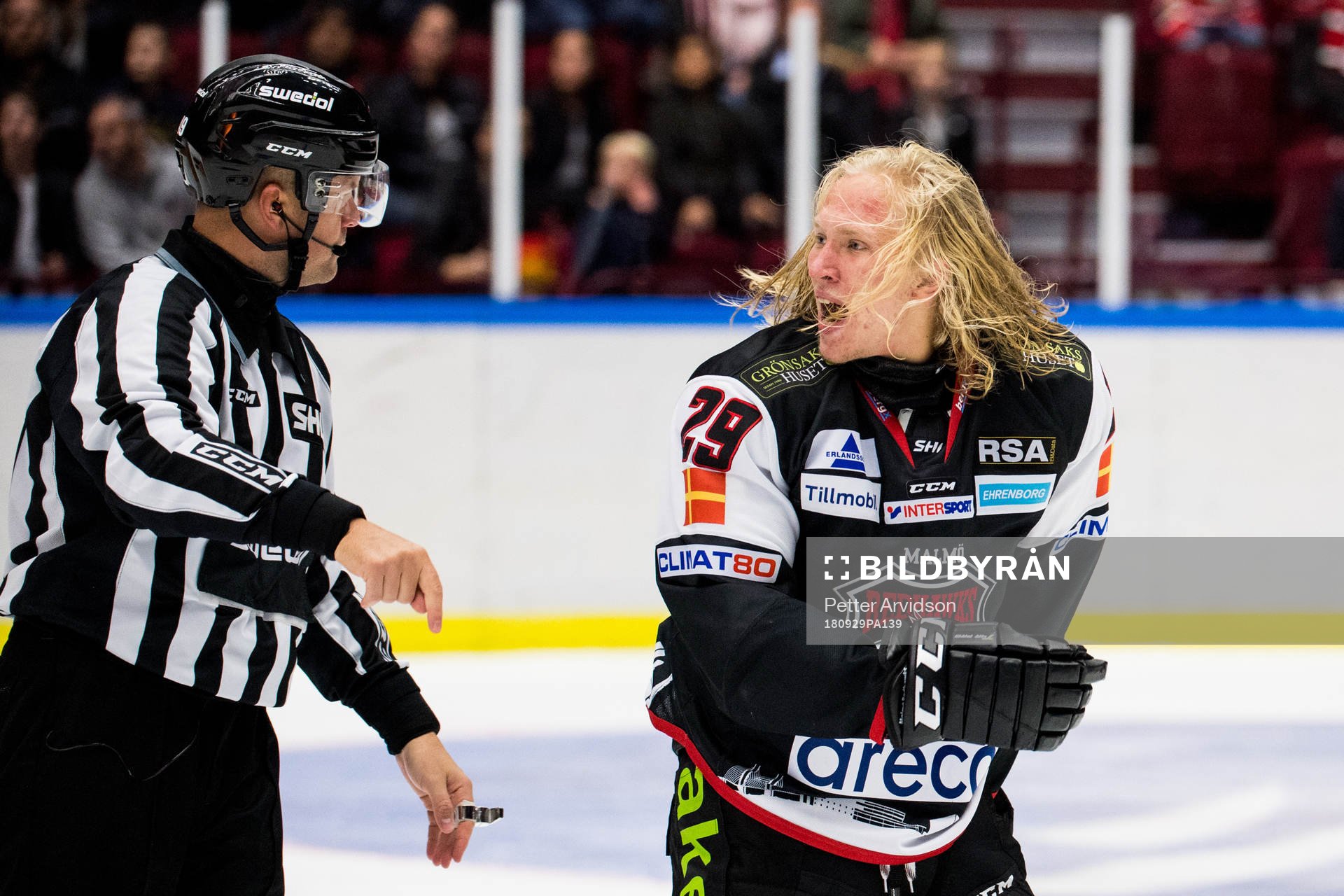 Domare Ludvig Lundgren och Malmö Redhawks Marcus