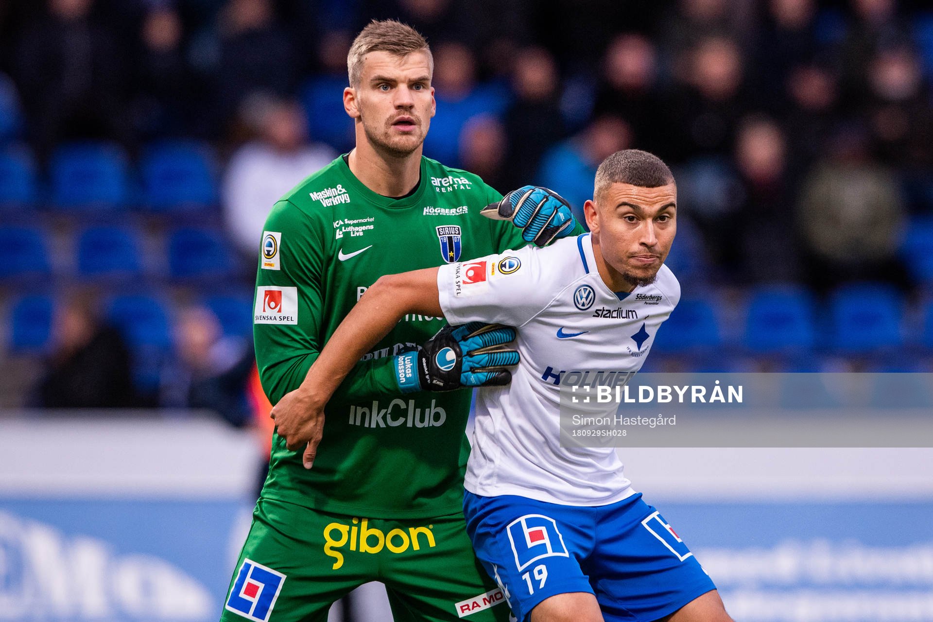 Sirius målvakt Lukas Jonsson och Norrköpings Jordan