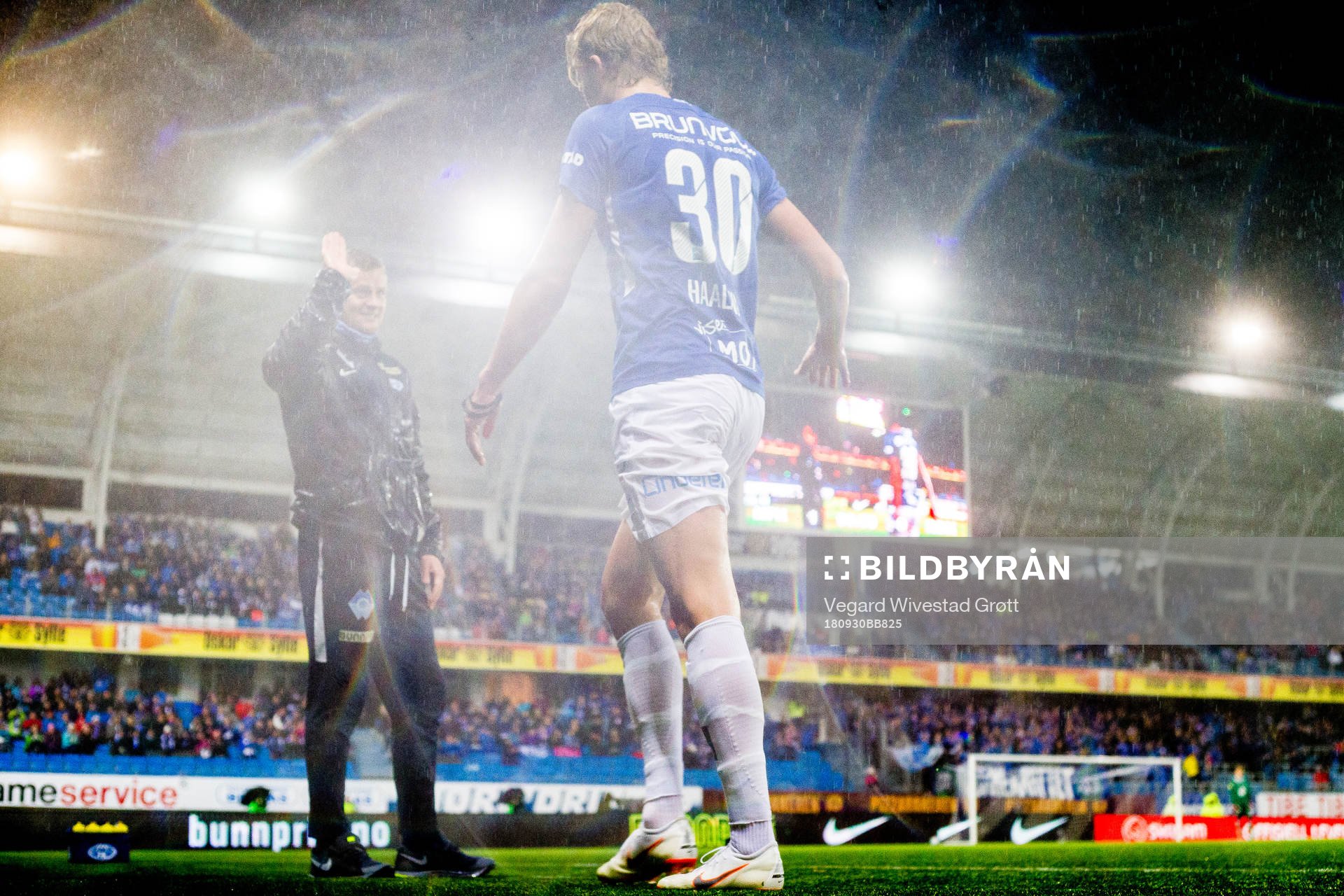 Ole Gunnar Solskjær, manager of Molde, and Erling Braut