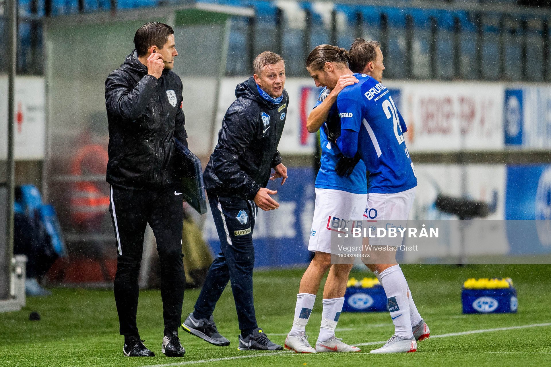 Ole Gunnar Solskjær, manager of Molde, Mattias Moström