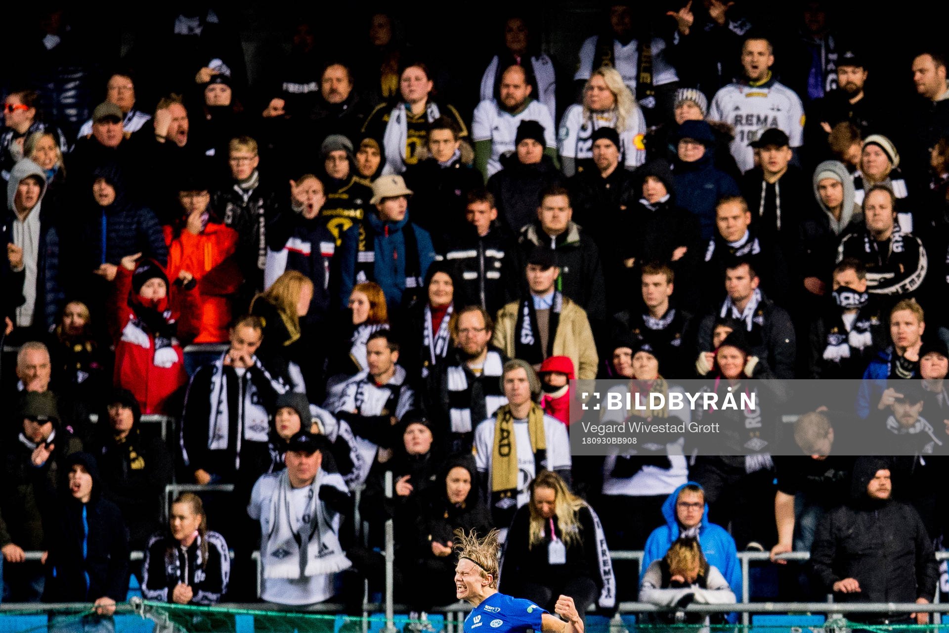 Erling Braut Håland of Molde celebrates 1-0