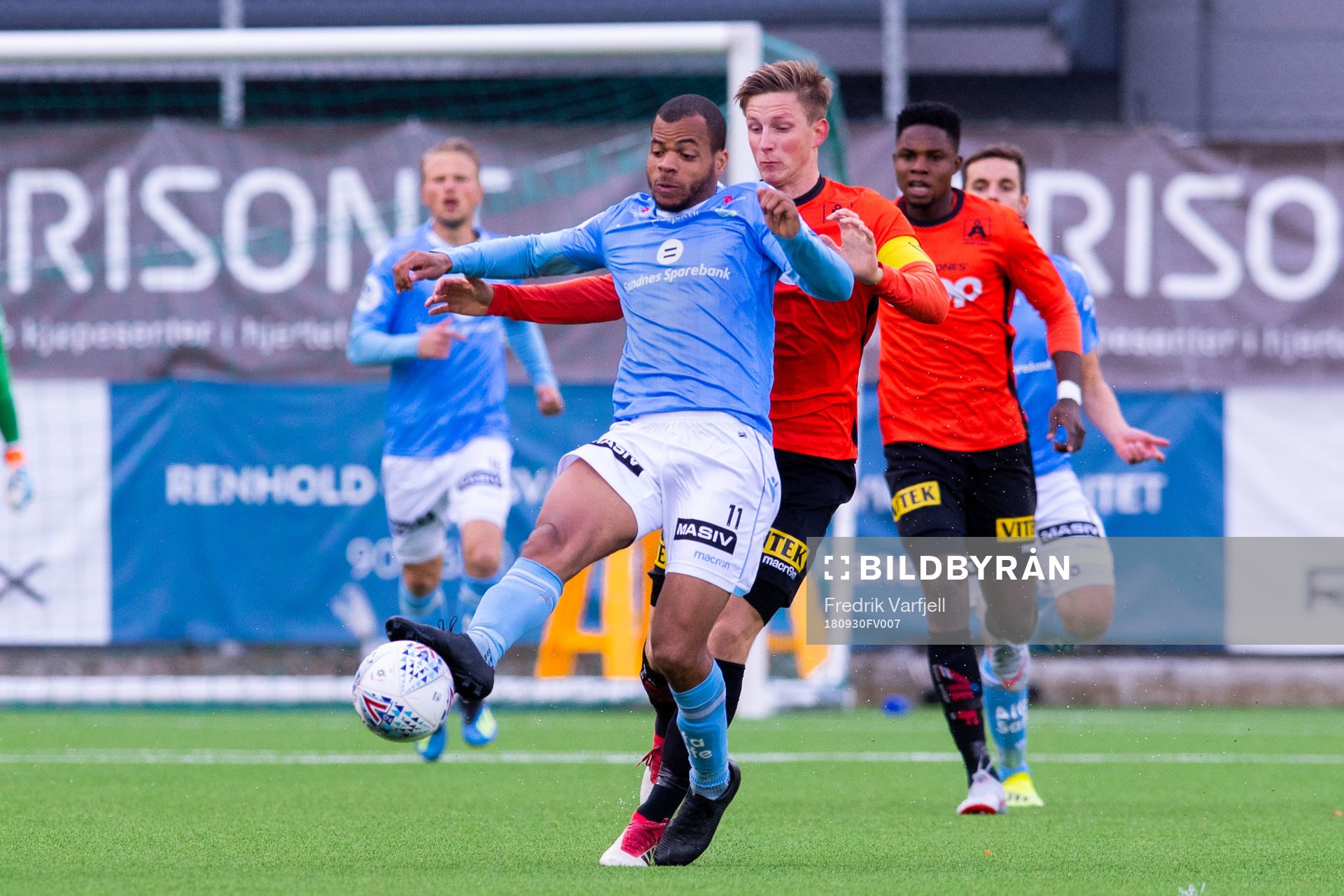 Erixon Danso of Sandnes Ulf and Jonas Hestetun of Åsane