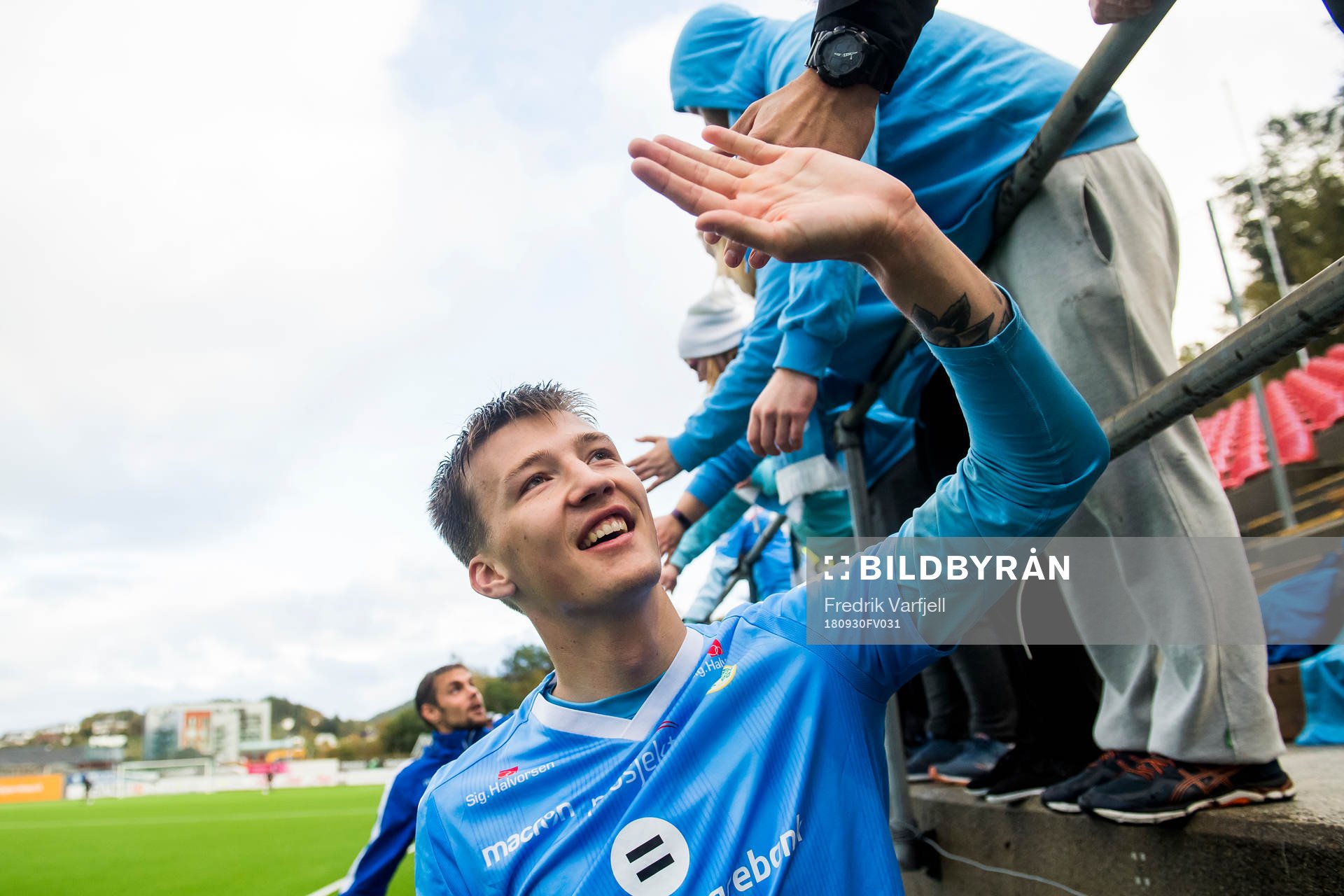 Axel Kryger of Sandnes Ulf celebrates with the fans