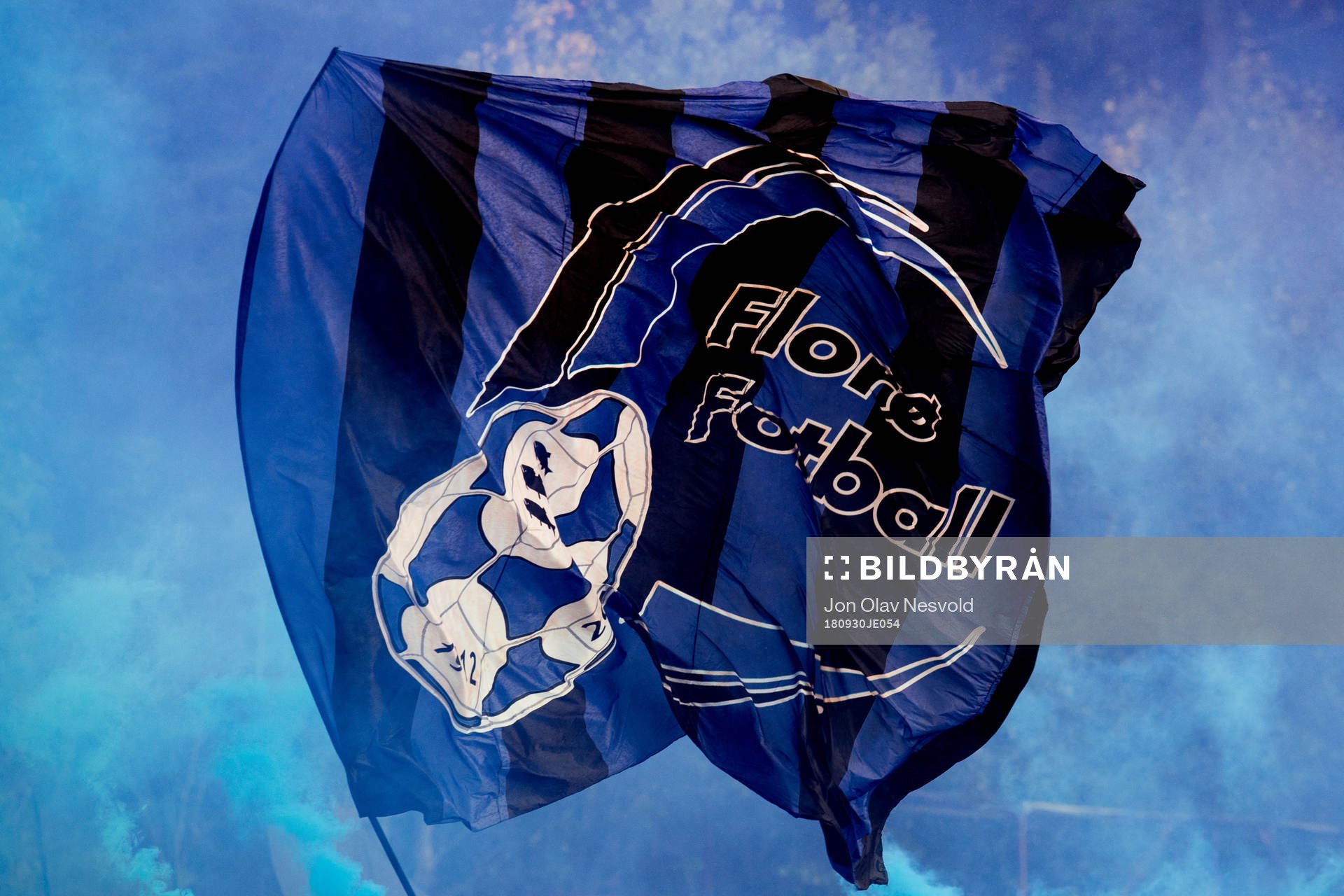 The flag of Florø Fotball