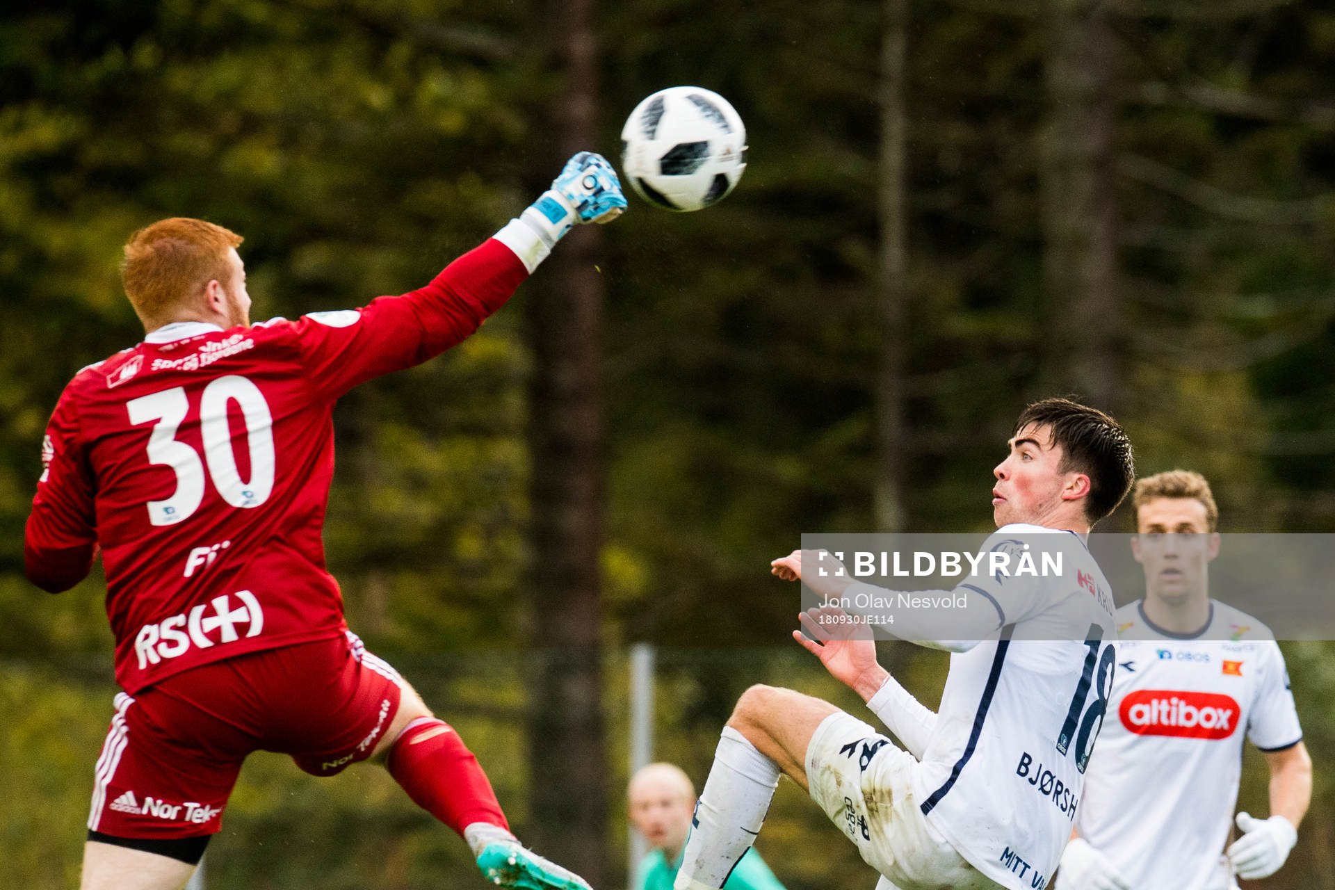 Goalkeeper Renze Fij of Florø and Sondre Flem Bjørshol of