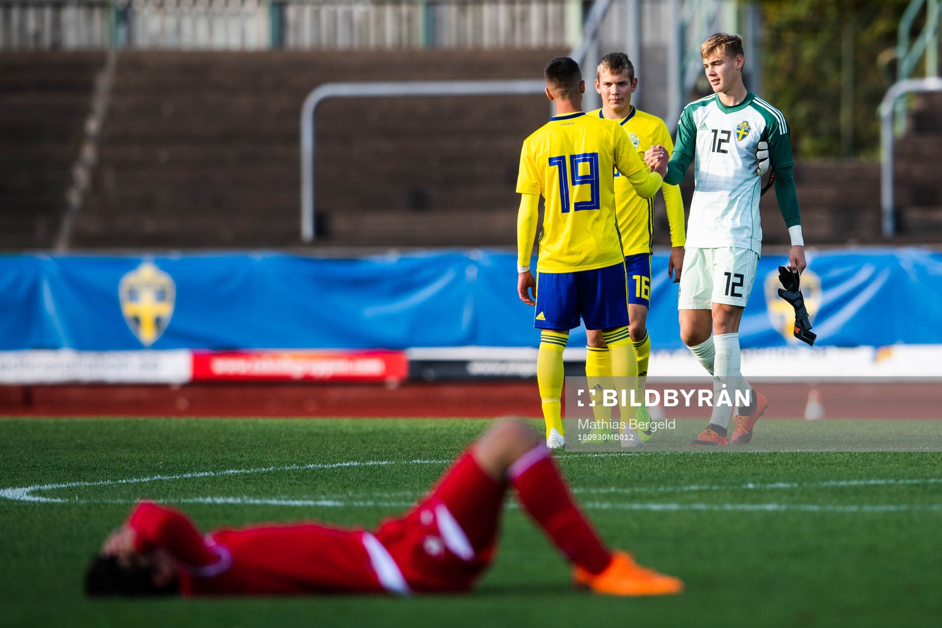 Sveriges Hussein Ali, Jakob Olsson och målvakt Filip