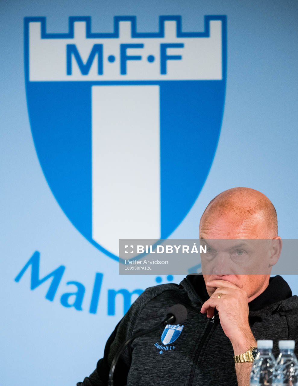 Malmö FFs tränare Uwe Rösler på presskonferensen efter fotbollsmatchen i Allsvenskan mellan Malmö FF och GIF Sundsvall den 30 september 2018 i Malmö.