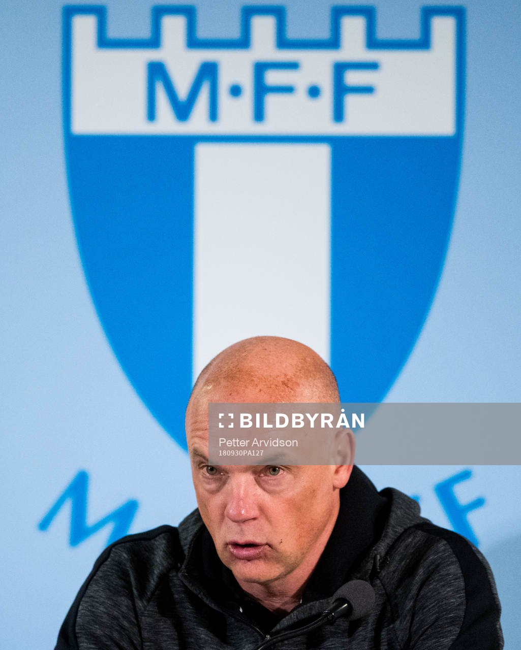 Malmö FFs tränare Uwe Rösler på presskonferensen