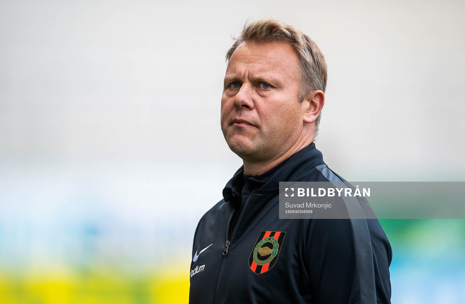 Brommapojkarnas tränare Roberth Björknesjö under fotbollsmatchen i Allsvenskan mellan Kalmar och Brommapojkarna den 30 september 2018 i Kalmar.