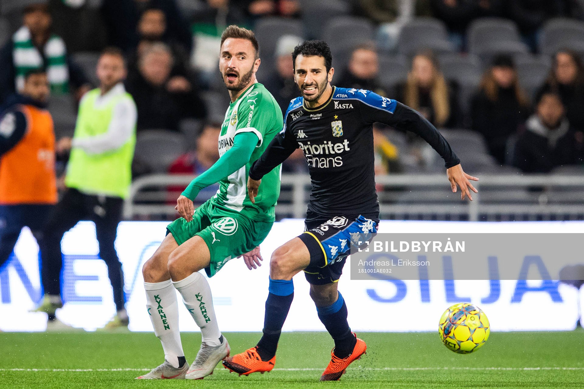 Hammarbys Muamer Tankovic och IFK Göteborgs André Calisir