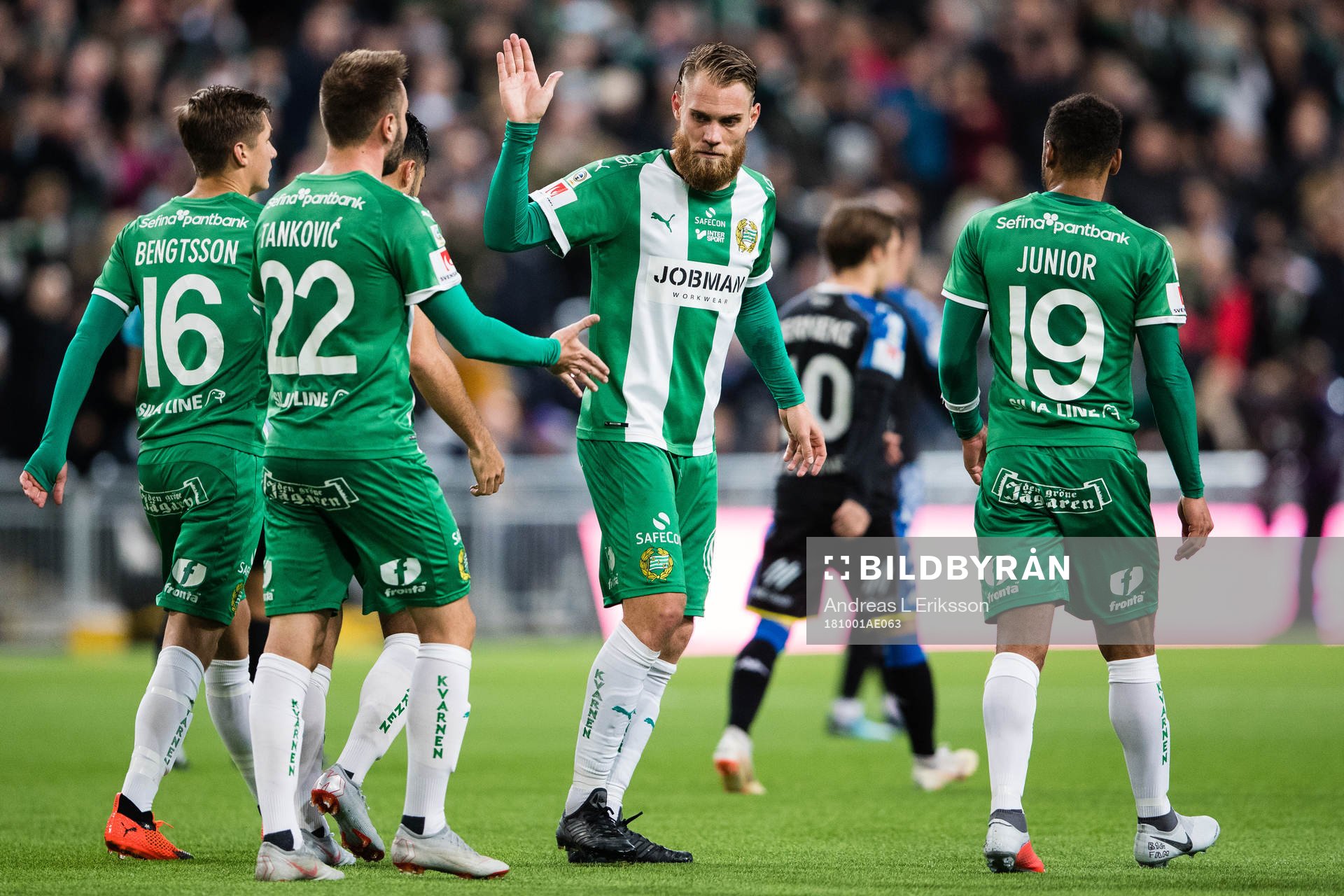 Hammarbys Muamer Tankovic och David Fällman jublar