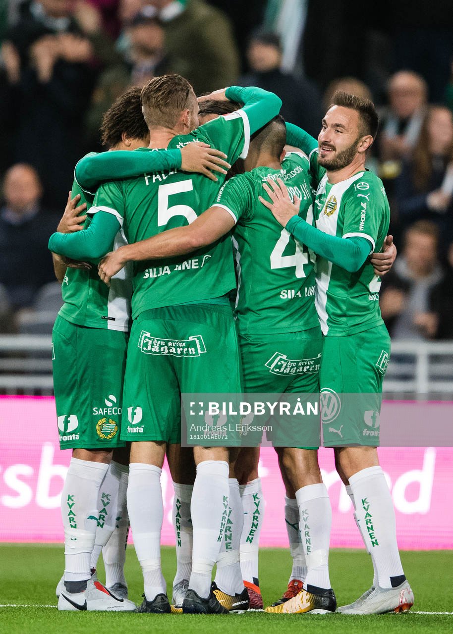 Hammarbys spelare jublar etfer 1-0