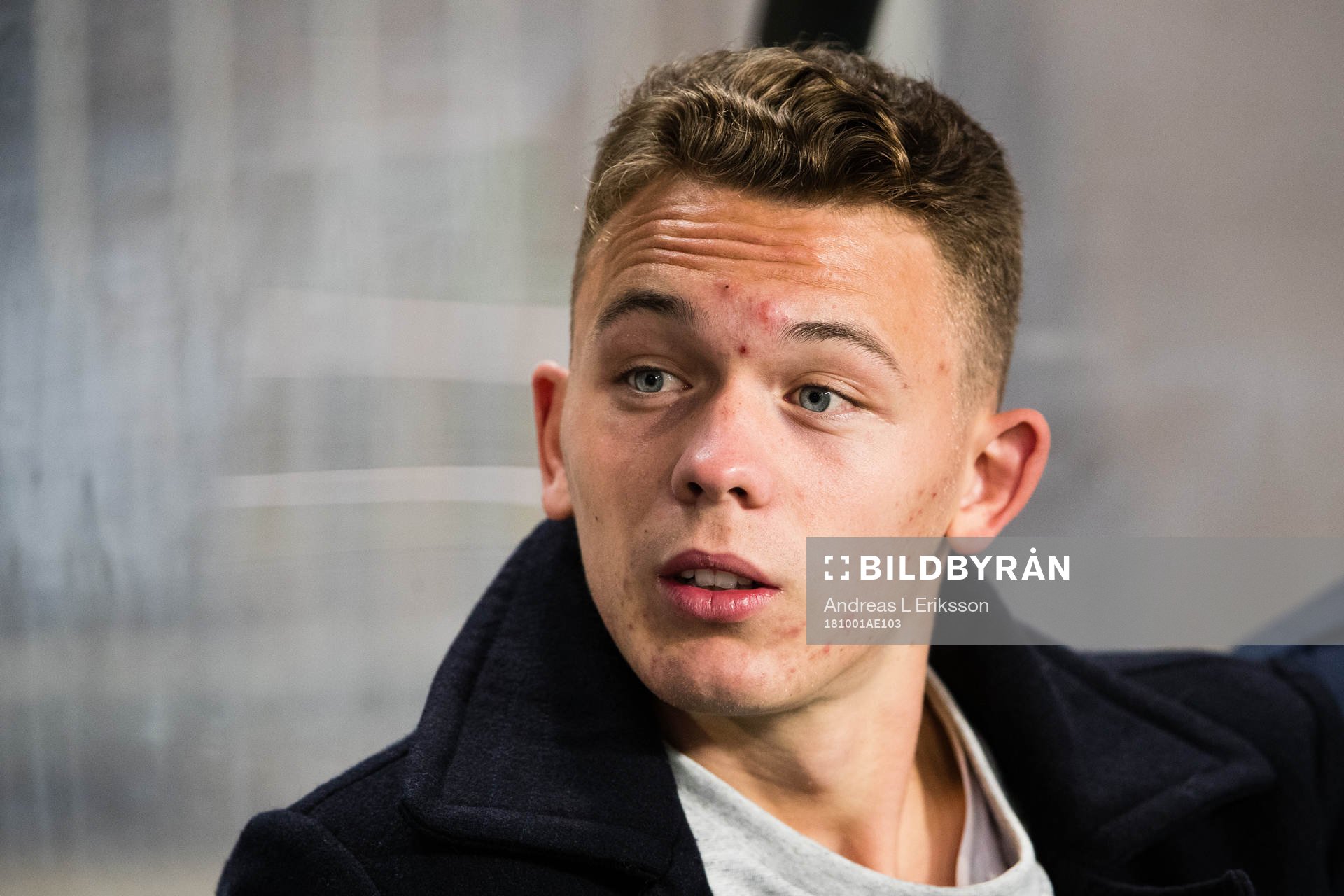 Hammarbys Kalle Björklund innan fotbollsmatchen i