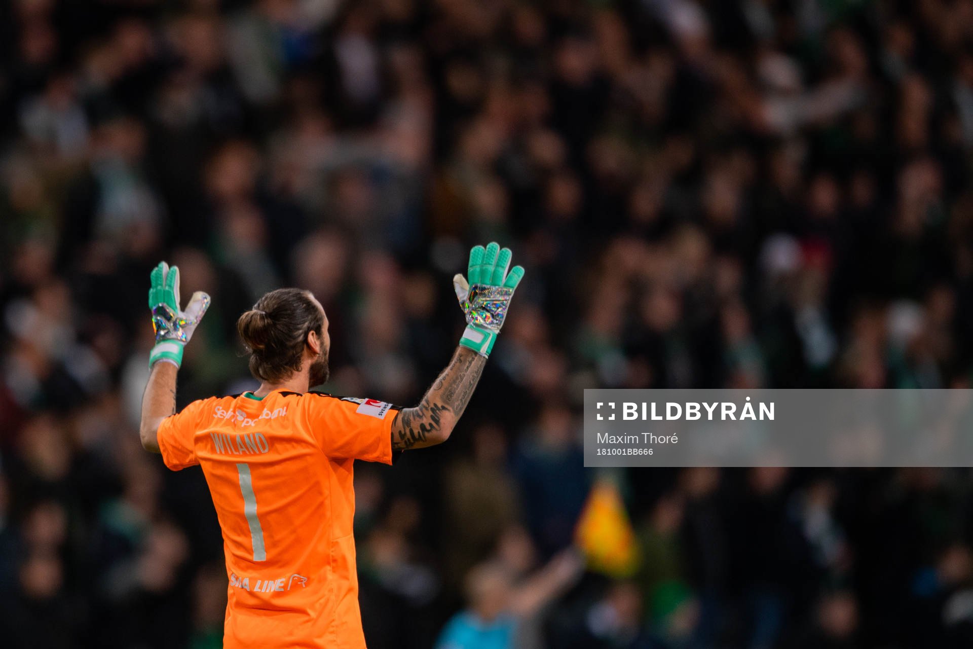 Hammarbys målvakt Johan Wiland jublar