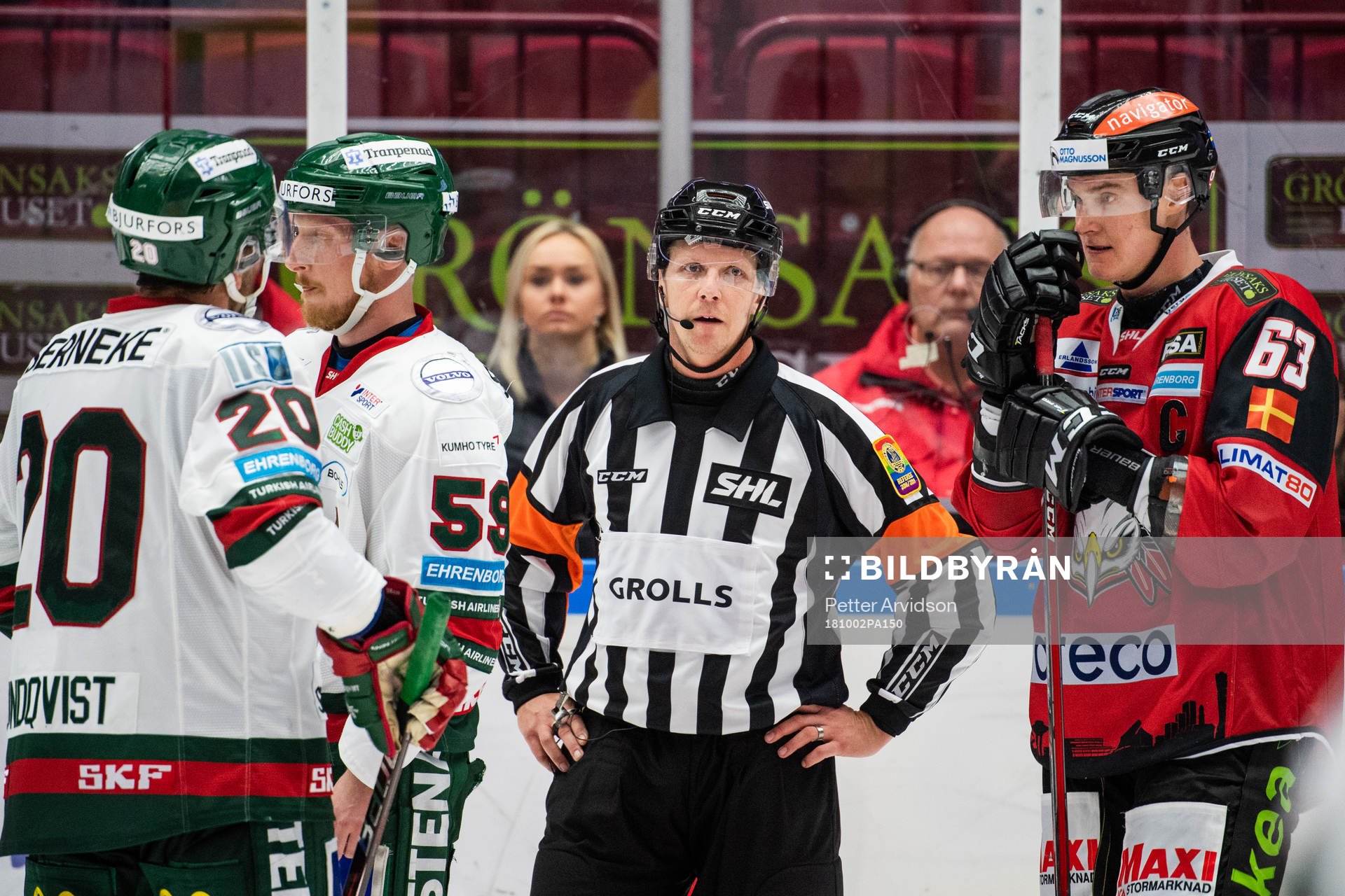 Frölundas Joel Lundqvist och Malmö Redhawks Fredrik