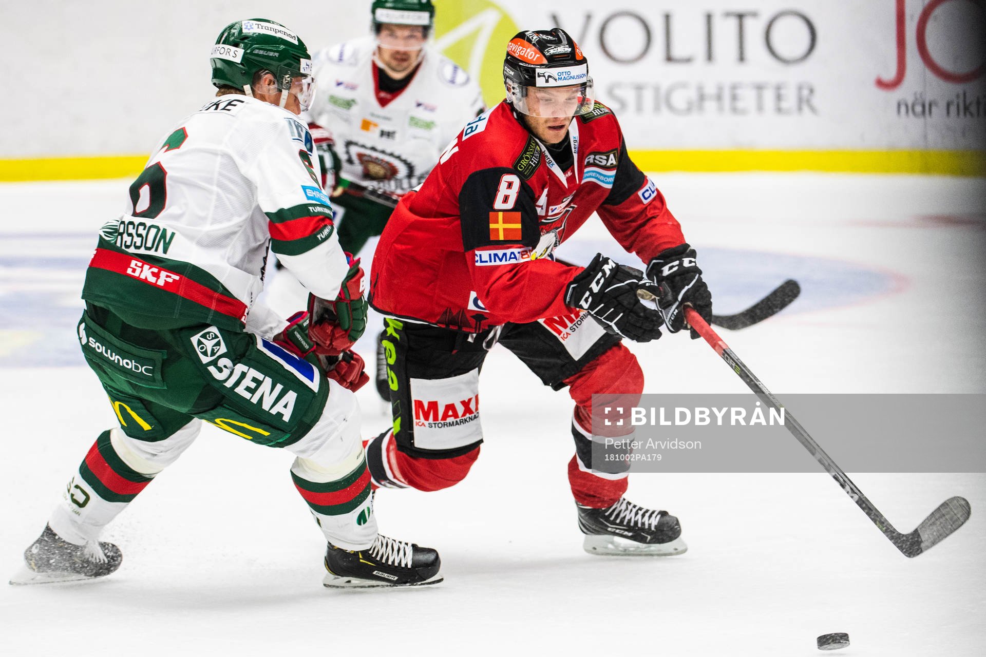 Malmö Redhawks Johan Olofsson och Frölundas Kristoffer
