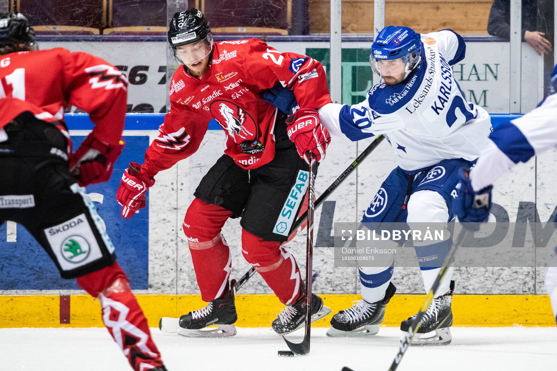 Vita Hästens Kevin Elgestål och Leksands Mattias Karlsson