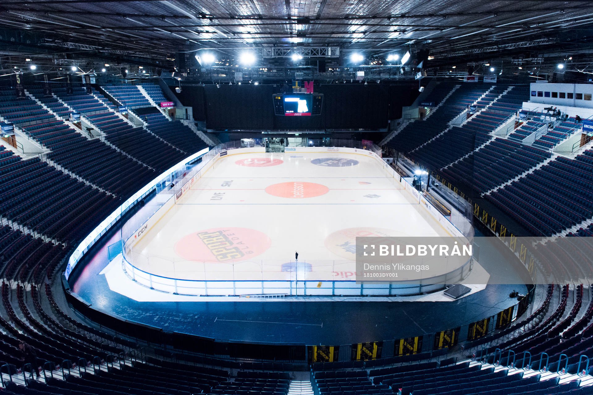 Interiör av Hovet innan ishockeymatchen i