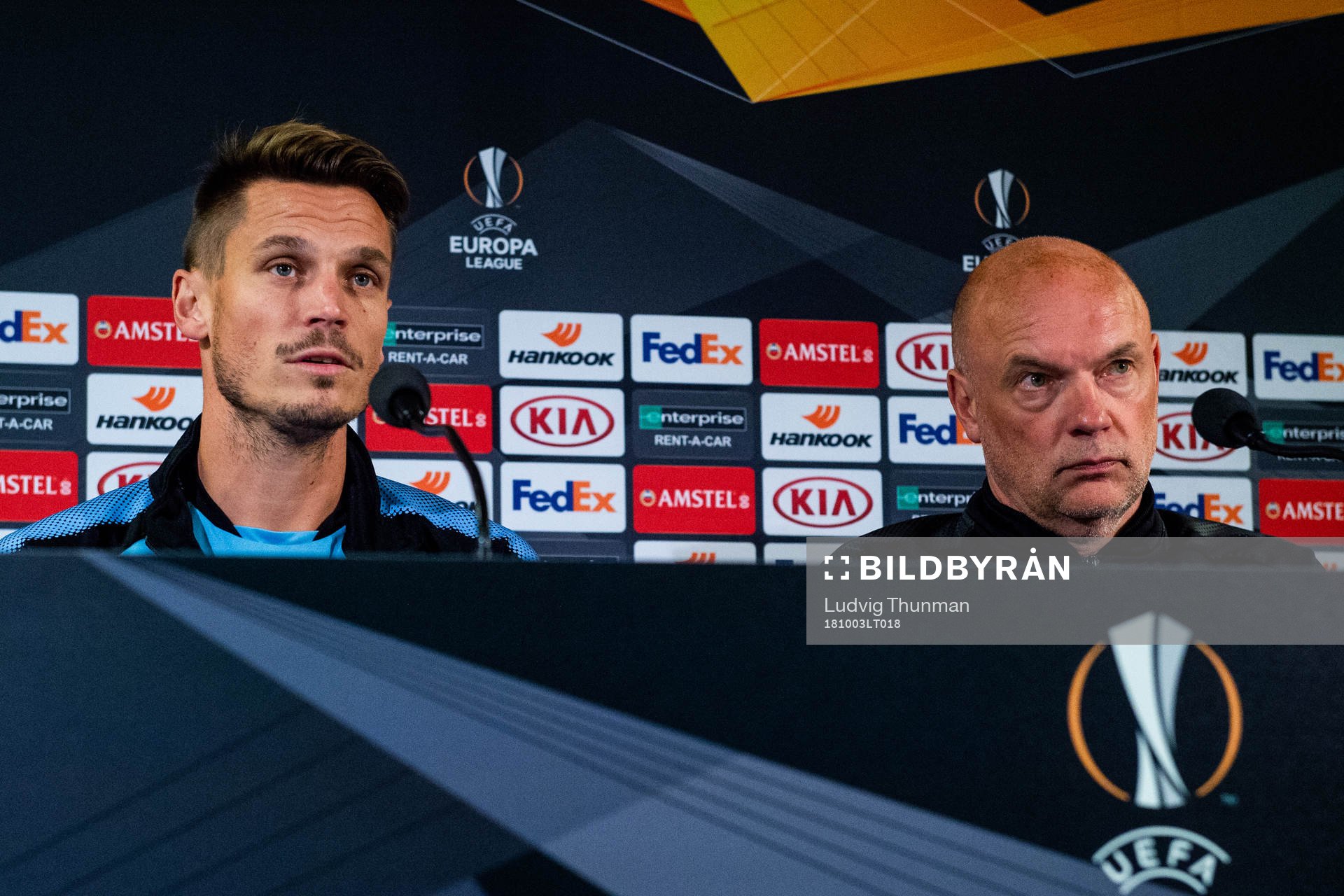 Markus Rosenberg and head coach Uwe Rösler of Malmö FF