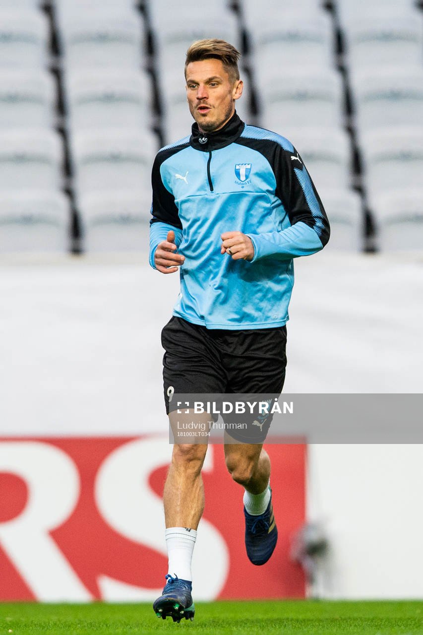 Markus Rosenberg of Malmö FF during a press conference and practice ahead of the Europa League match between Malmö FF and Besiktas on October 3, 2018 in Malmö.