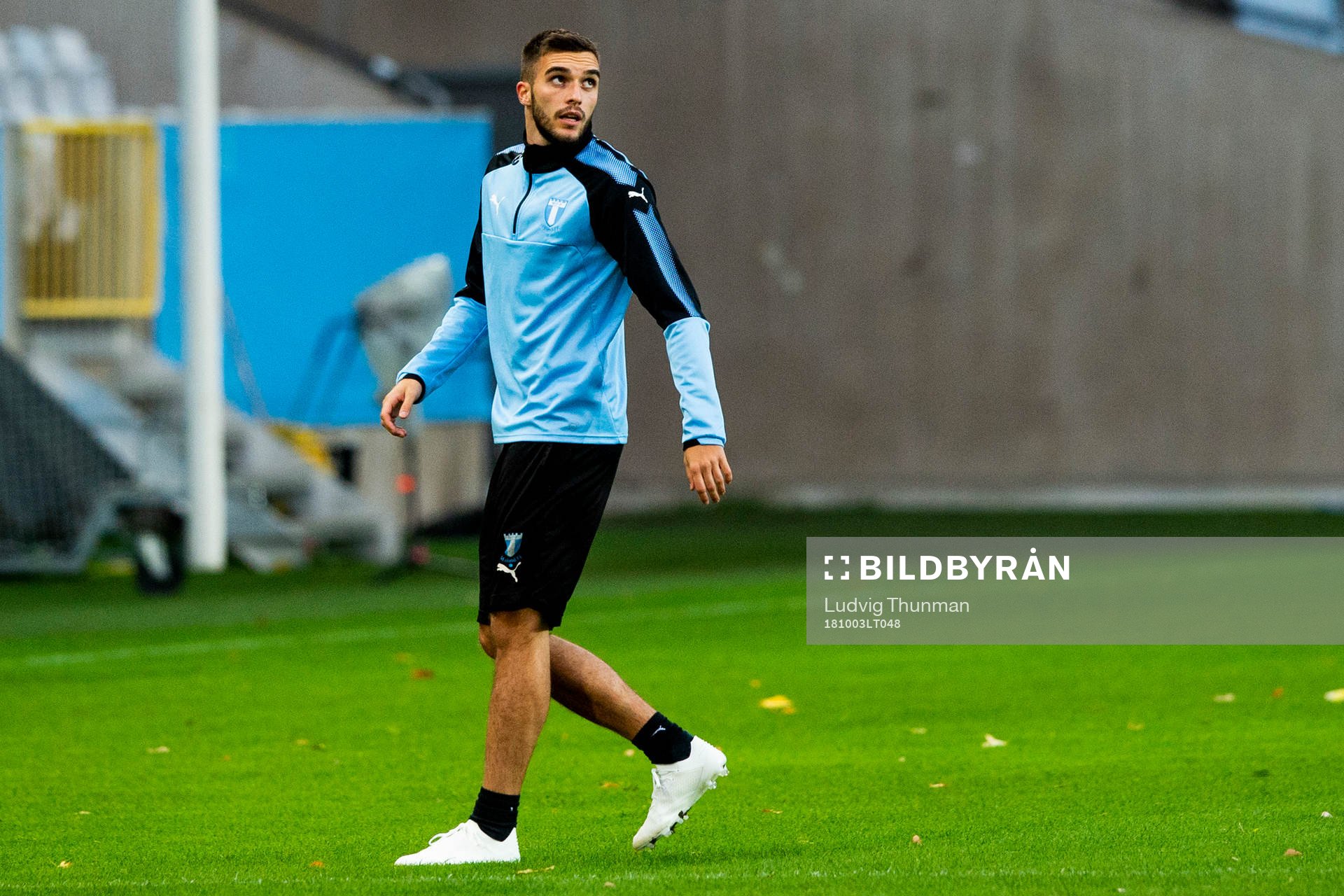 Egzon Binaku of Malmö FF during a press conference and practice ahead of the Europa League match between Malmö FF and Besiktas on October 3, 2018 in Malmö.