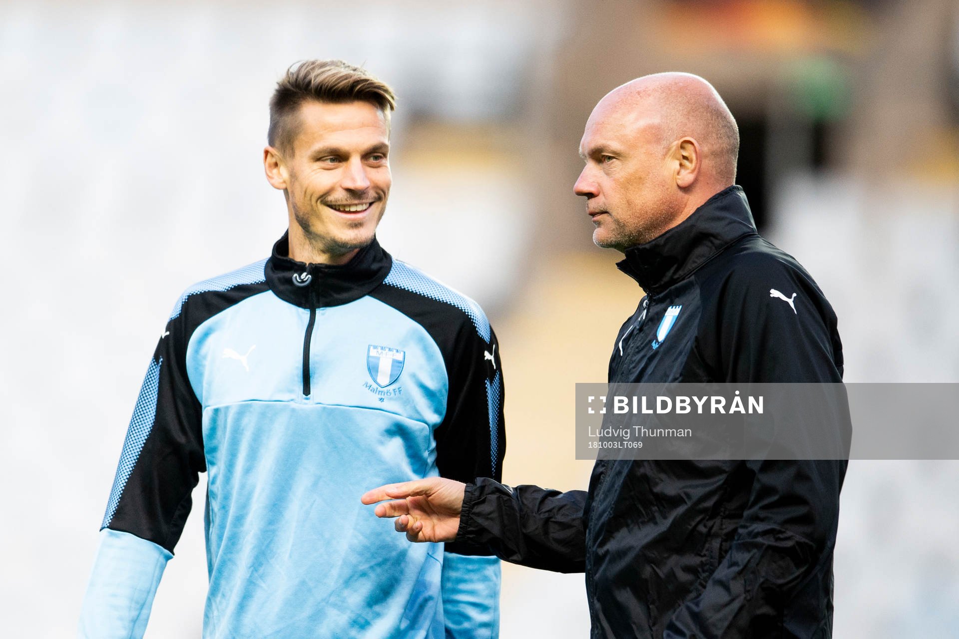 Head coach Uwe Rösler and Markus Rosenberg of Malmö FF