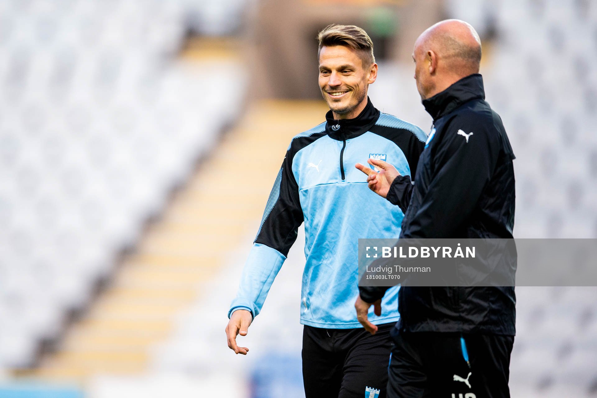 Head coach Uwe Rösler and Markus Rosenberg of Malmö FF