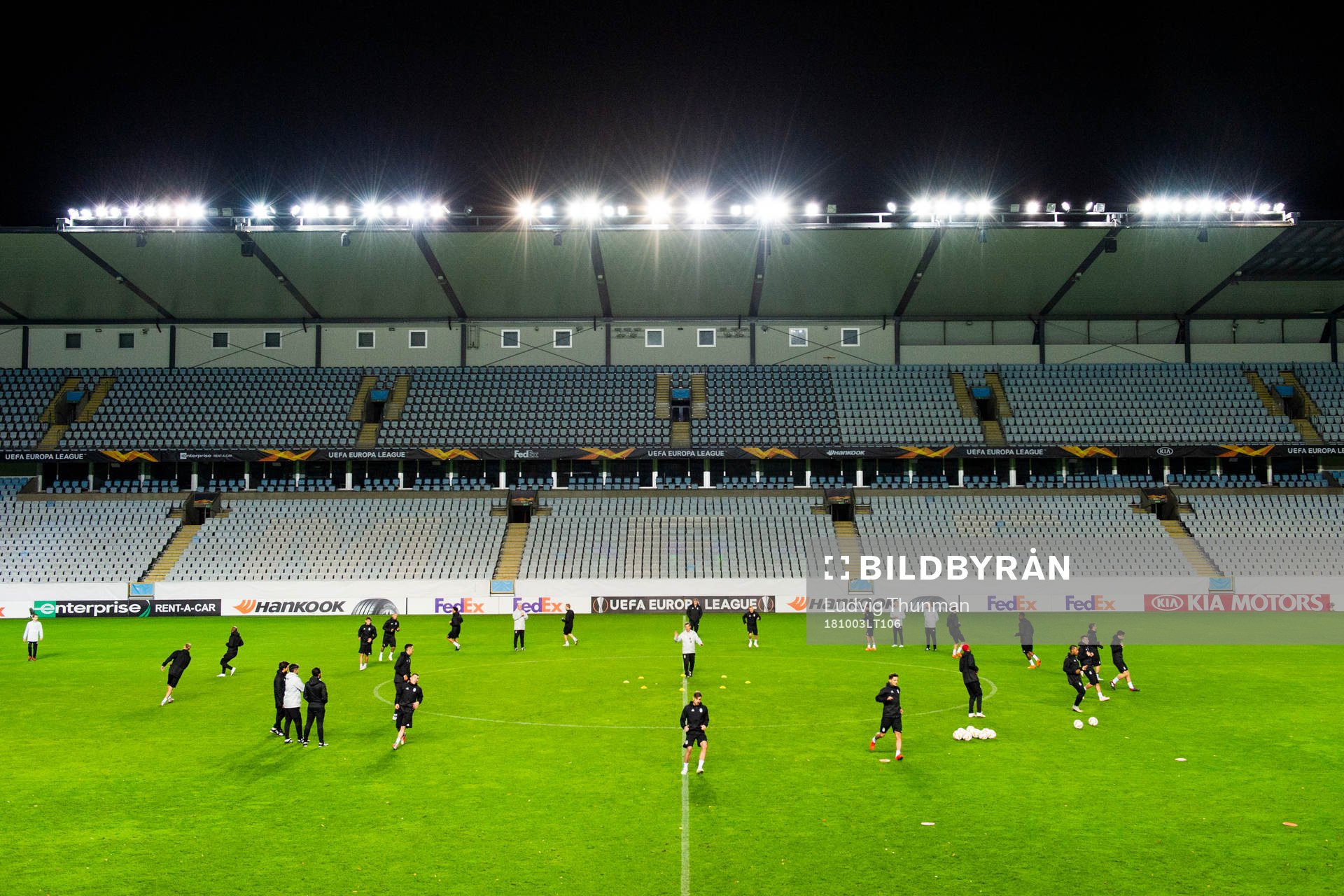 General view of Malmö Stadion during a press conference and practice with Besiktas ahead of the Europa League match between Malmö FF and Besiktas on October 3, 2018 in Malmö.