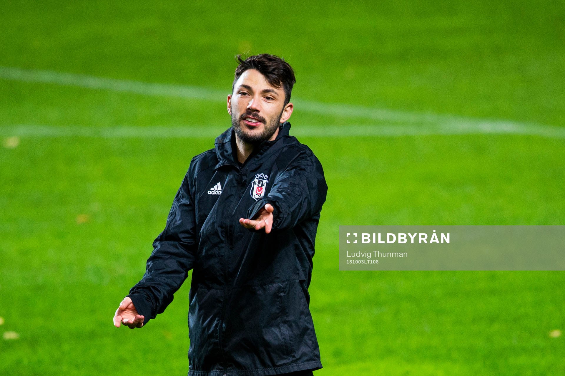 Alpay Celebi of Besiktas during a press conference and practice with Besiktas ahead of the Europa League match between Malmö FF and Besiktas on October 3, 2018 in Malmö.