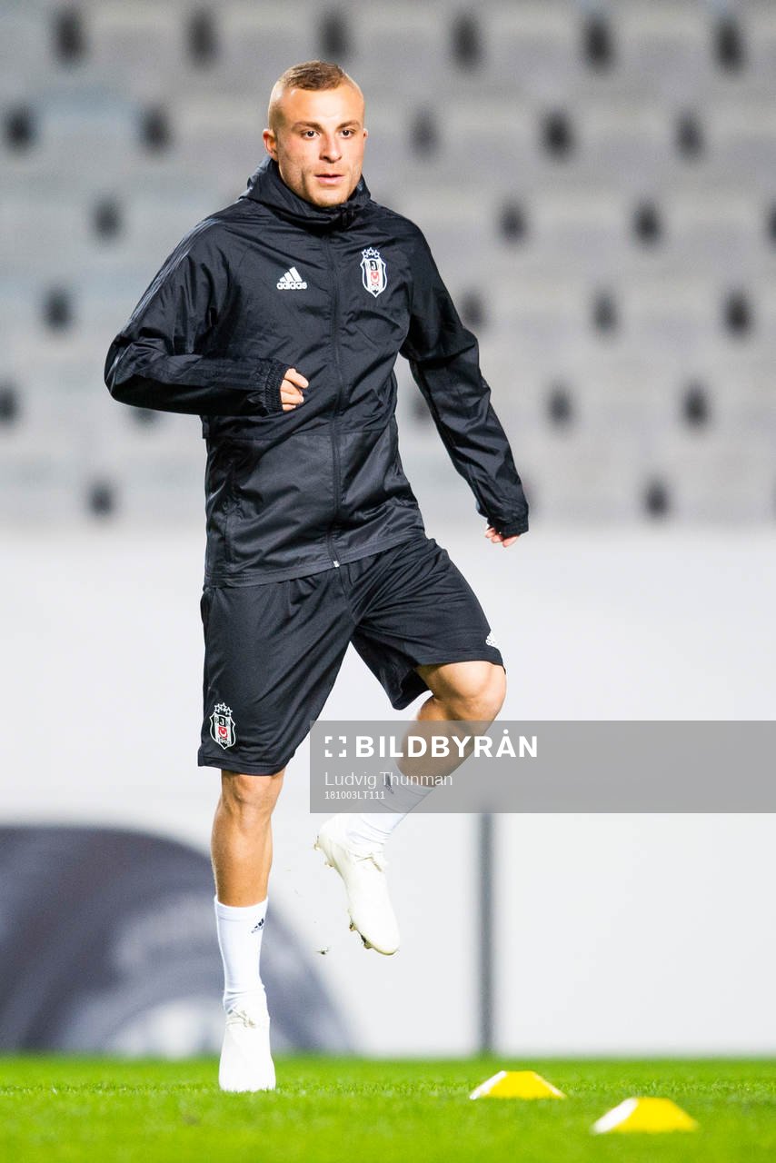 Gökan Före of Besiktas during a press conference and practice with Besiktas ahead of the Europa League match between Malmö FF and Besiktas on October 3, 2018 in Malmö.