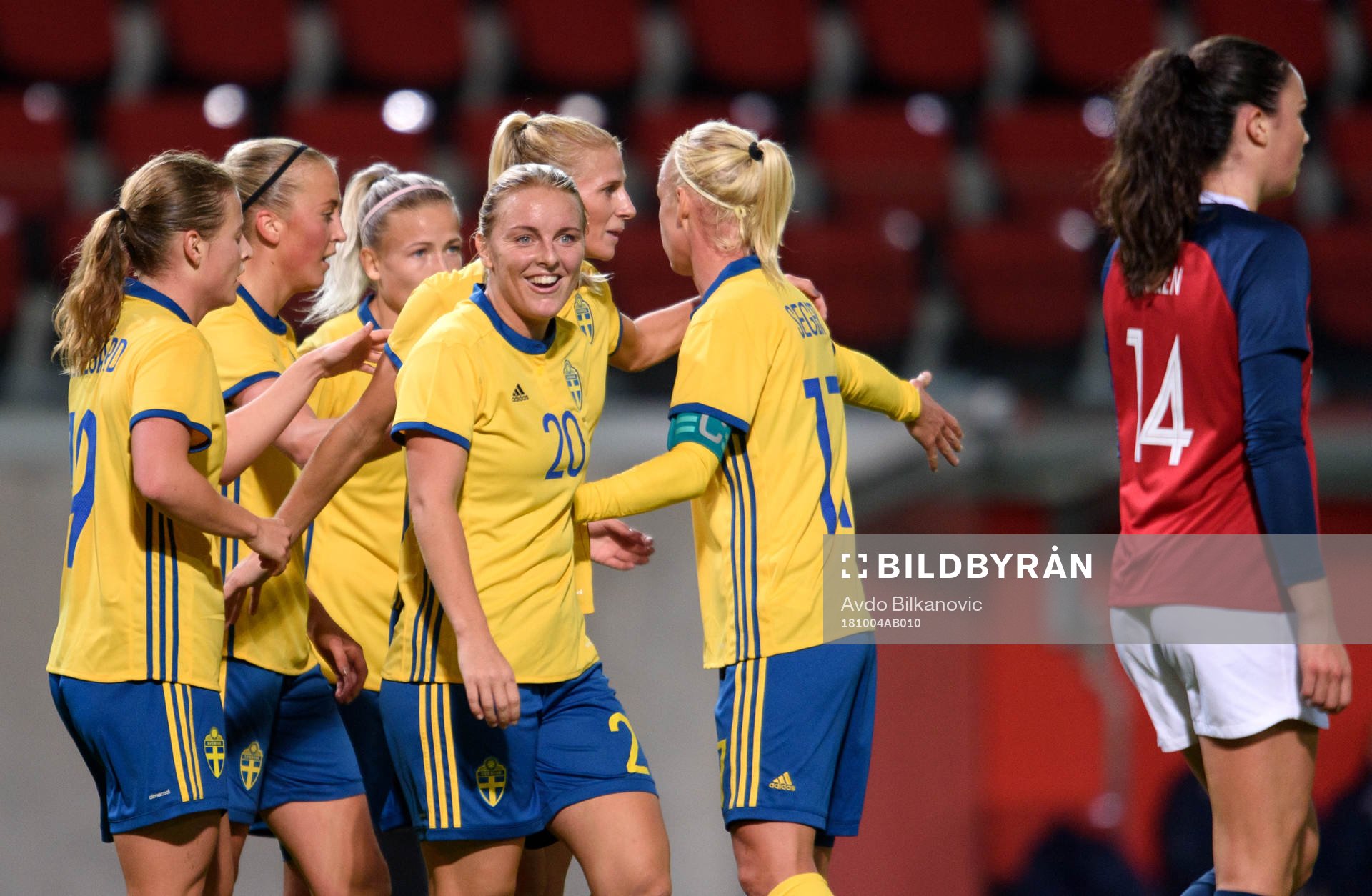 Sveriges spelare jublar
